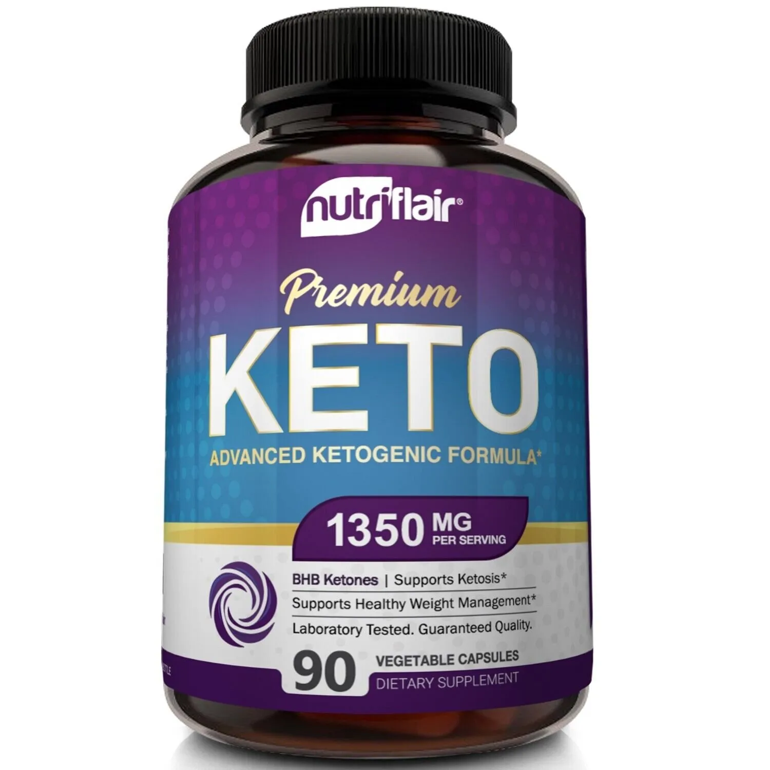 KETO 1350 MG NUTRIFLAIR 90 CAPSULAS VEGANO NO GMO