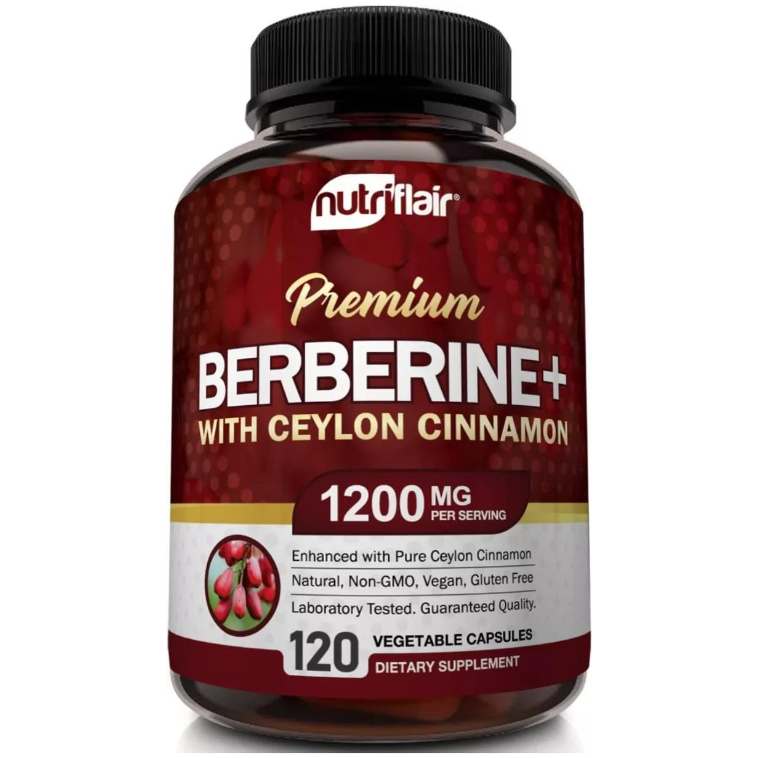 BERBERINA CON CANELA DE CEYLAN 1200 MG 120 CAPSULAS NUTRIFLAIR