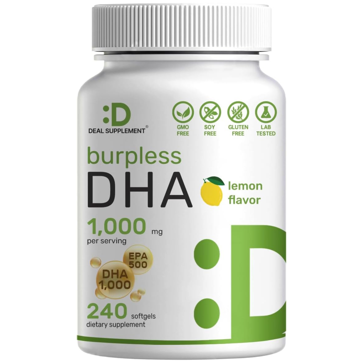 DHA 1000 MG DEAL 240 CÁPSULAS BLANDAS SIN ERUPTOS NO GMO