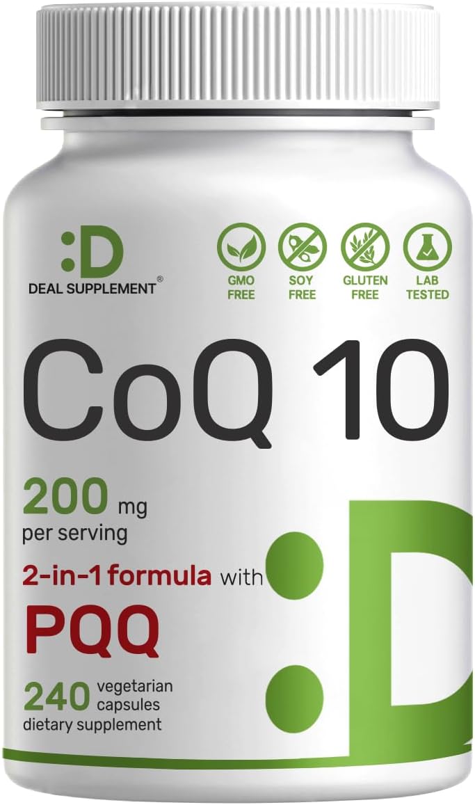 COENZIMA Q10 CON PQQ 200 MG UBIQUINOL COQ10 240 CAPSULAS DEAL