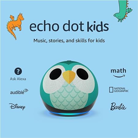 Echo Dot (5.ª generación) Kids Diseñado para niños, cuenta con control parental