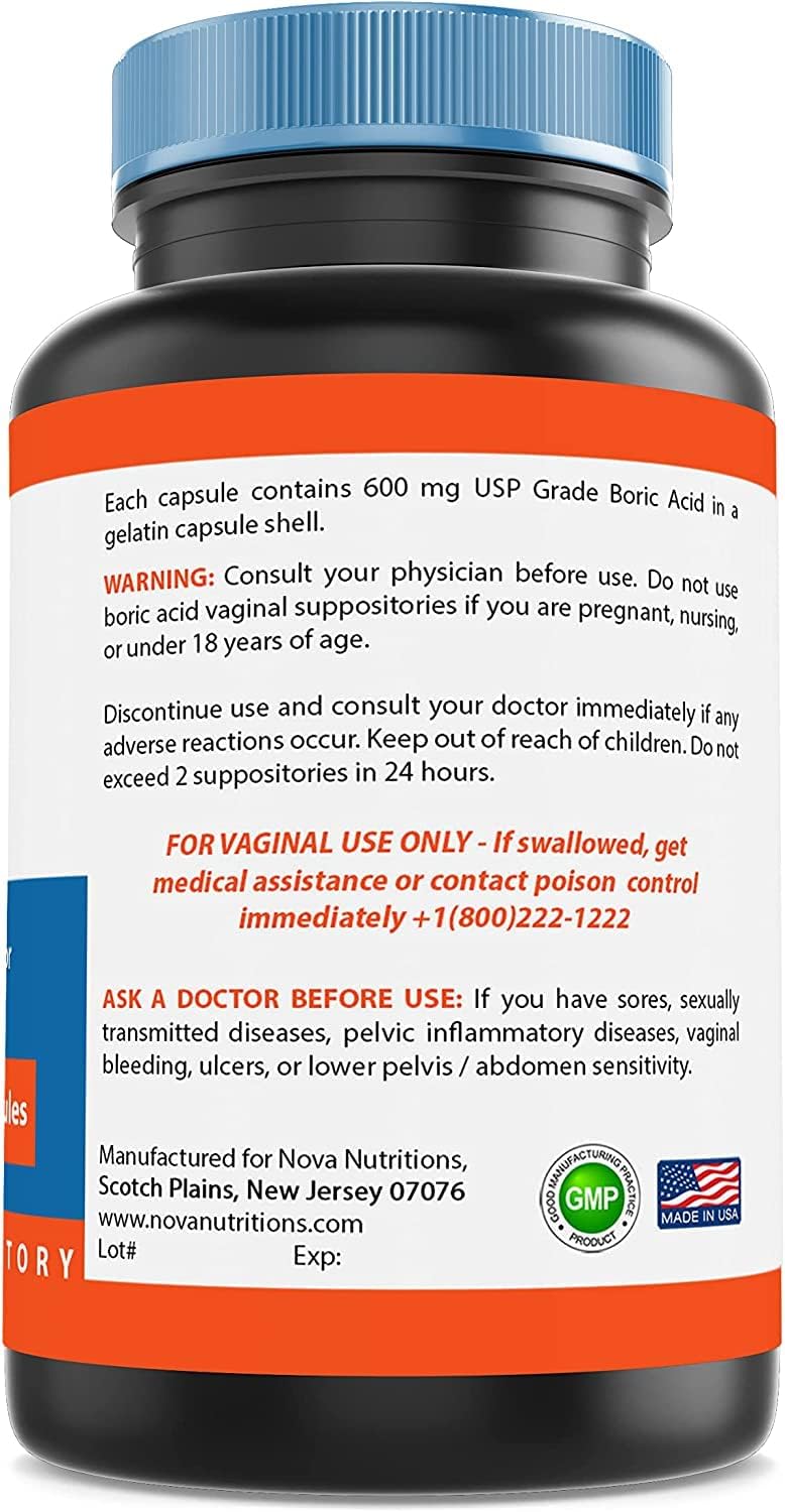 ACIDO BORICO 600 MG 60 CAPSULAS NOVA NUTRITIONS