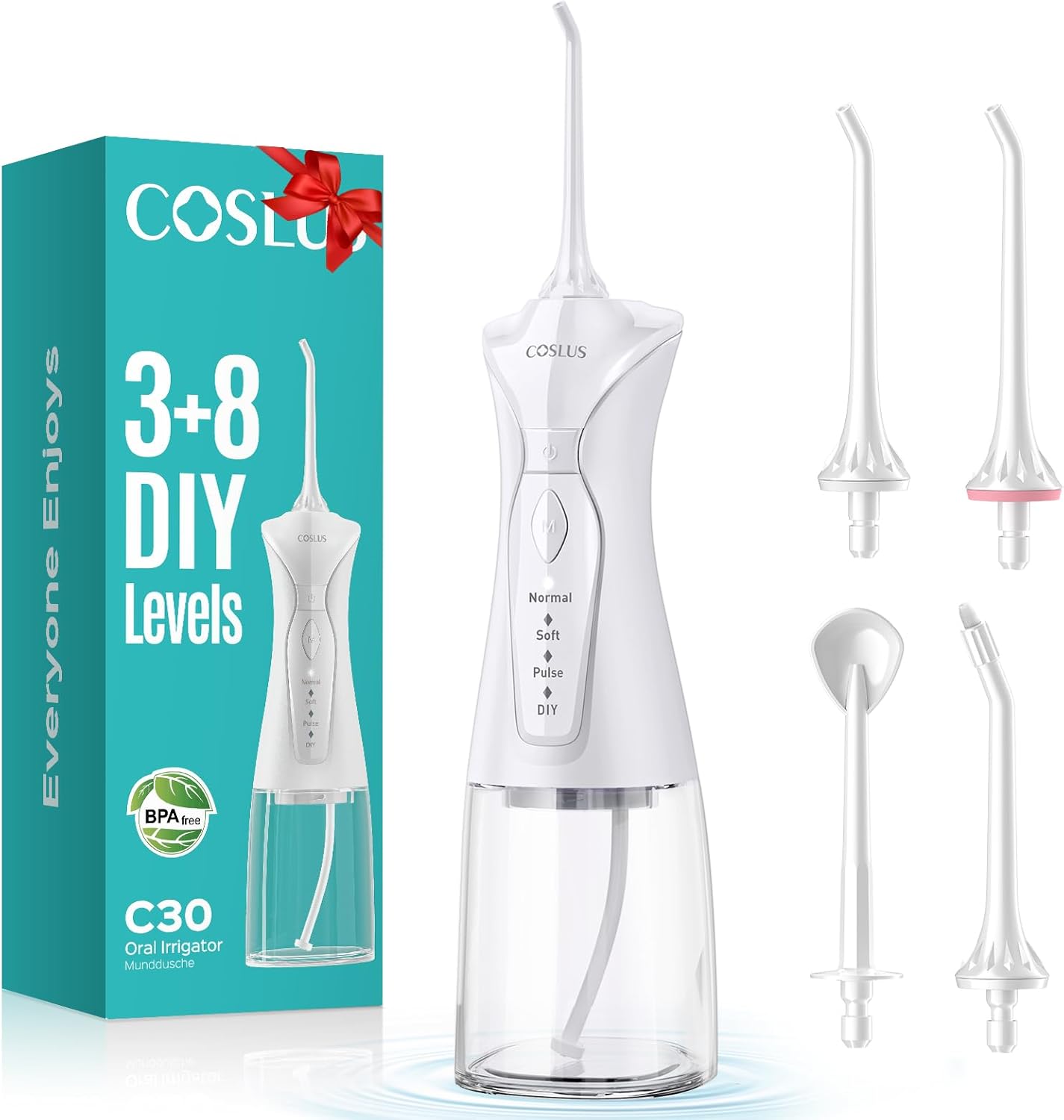 IRRIGADOR DENTAL COSLUS 4 PUNTAS 4 MODOS IRRIGADOR DENTAL