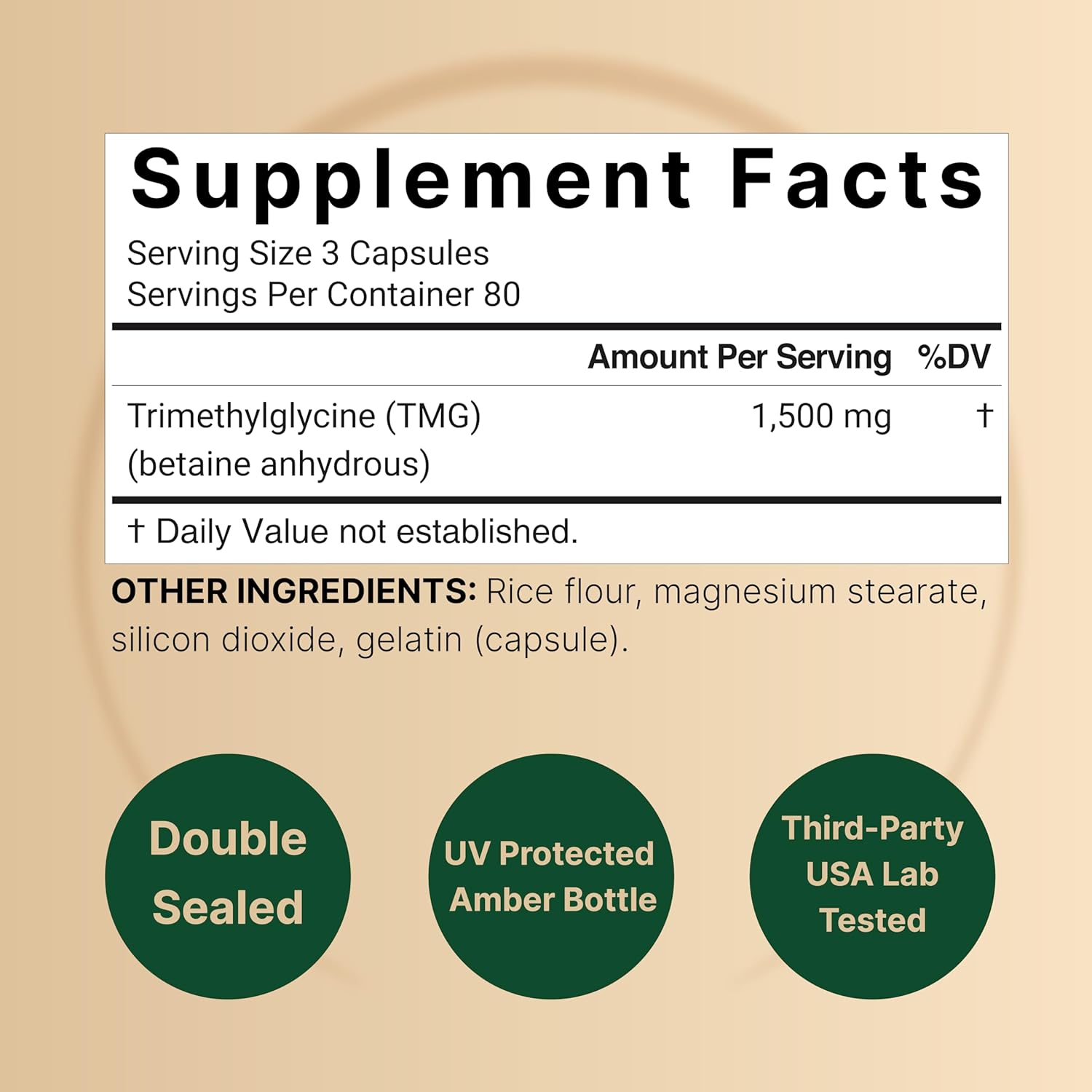 TMG 1500 MG NATUREBELL 240 CAPSULAS NO GMO