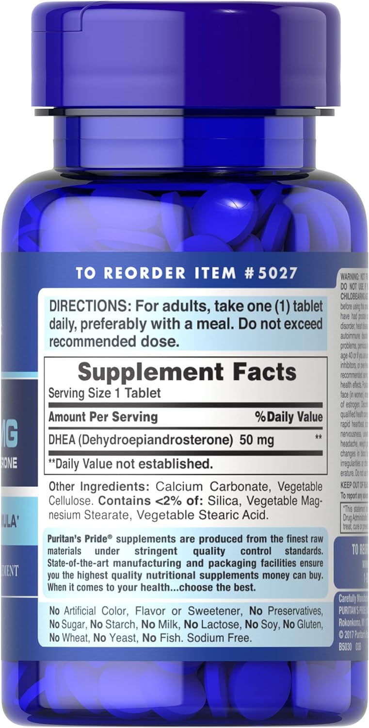 DHEA 50 MG PURITANS PRIDE 100 TABLETAS