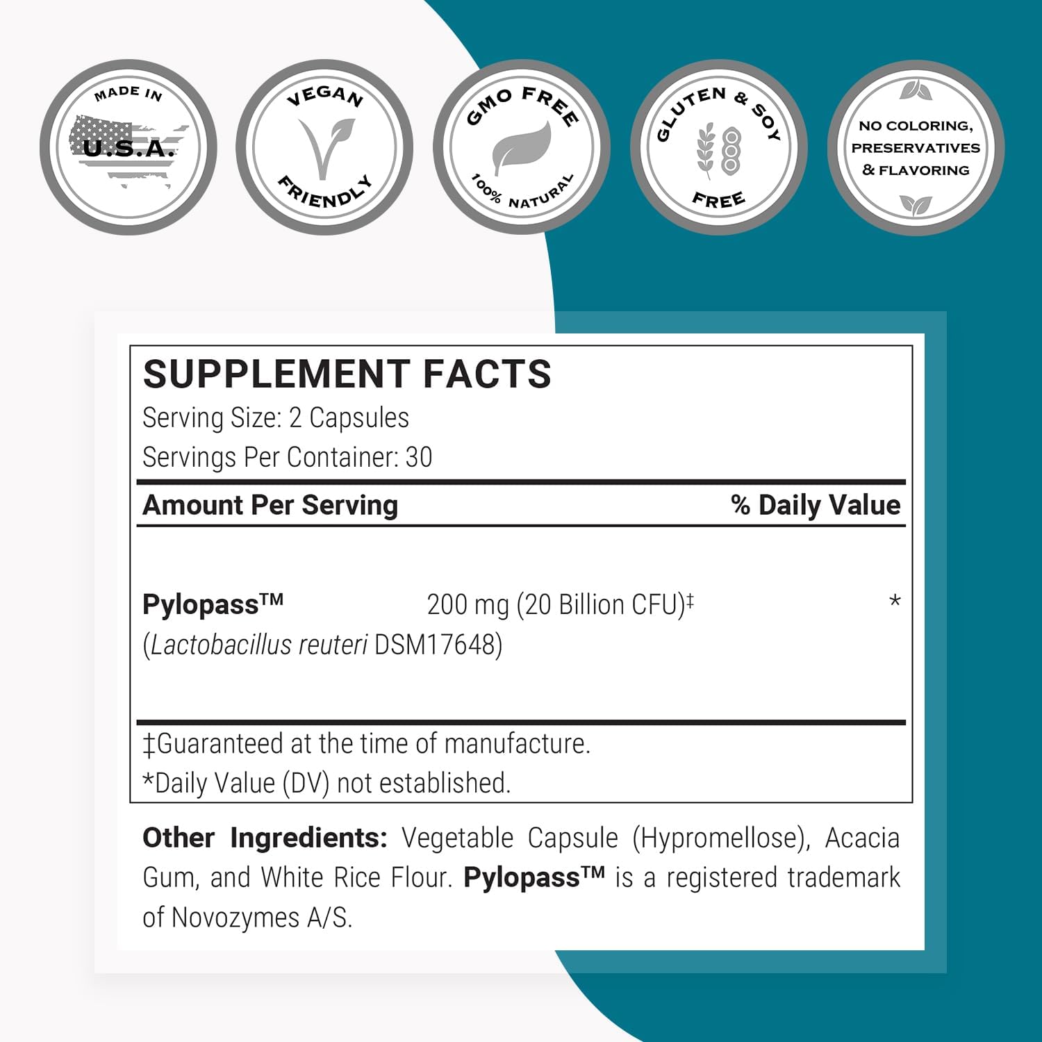 H PYLORI FIGHT 20 BILLONES CFU 60 CAPSULAS VEGETALES VEGANO SIN GMO SUPERSMART