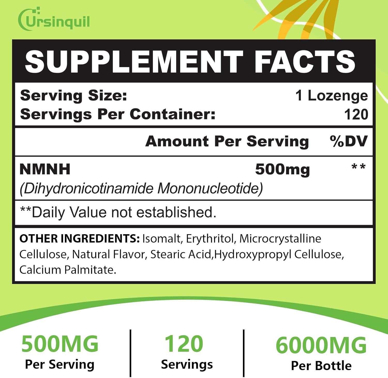 NMNH 500 MG URSINQUIL 120 PASTILLAS NO GMO
