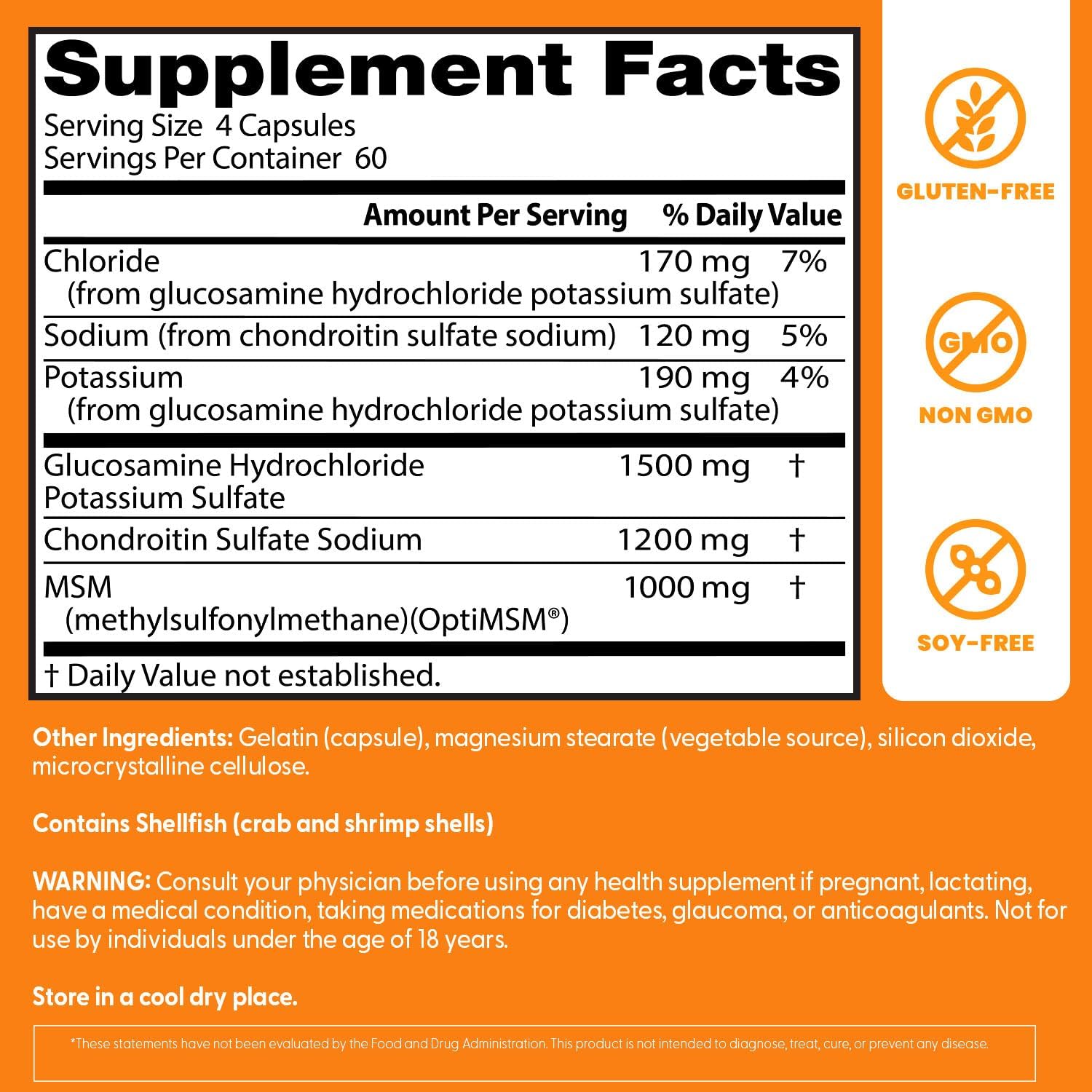 GLUCOSAMINA CONDROITINA MSM 3700 MG 240 CÁPSULAS NO GMO DOCTOR BEST GLUCOSAMINE CHONDROITIN MSM