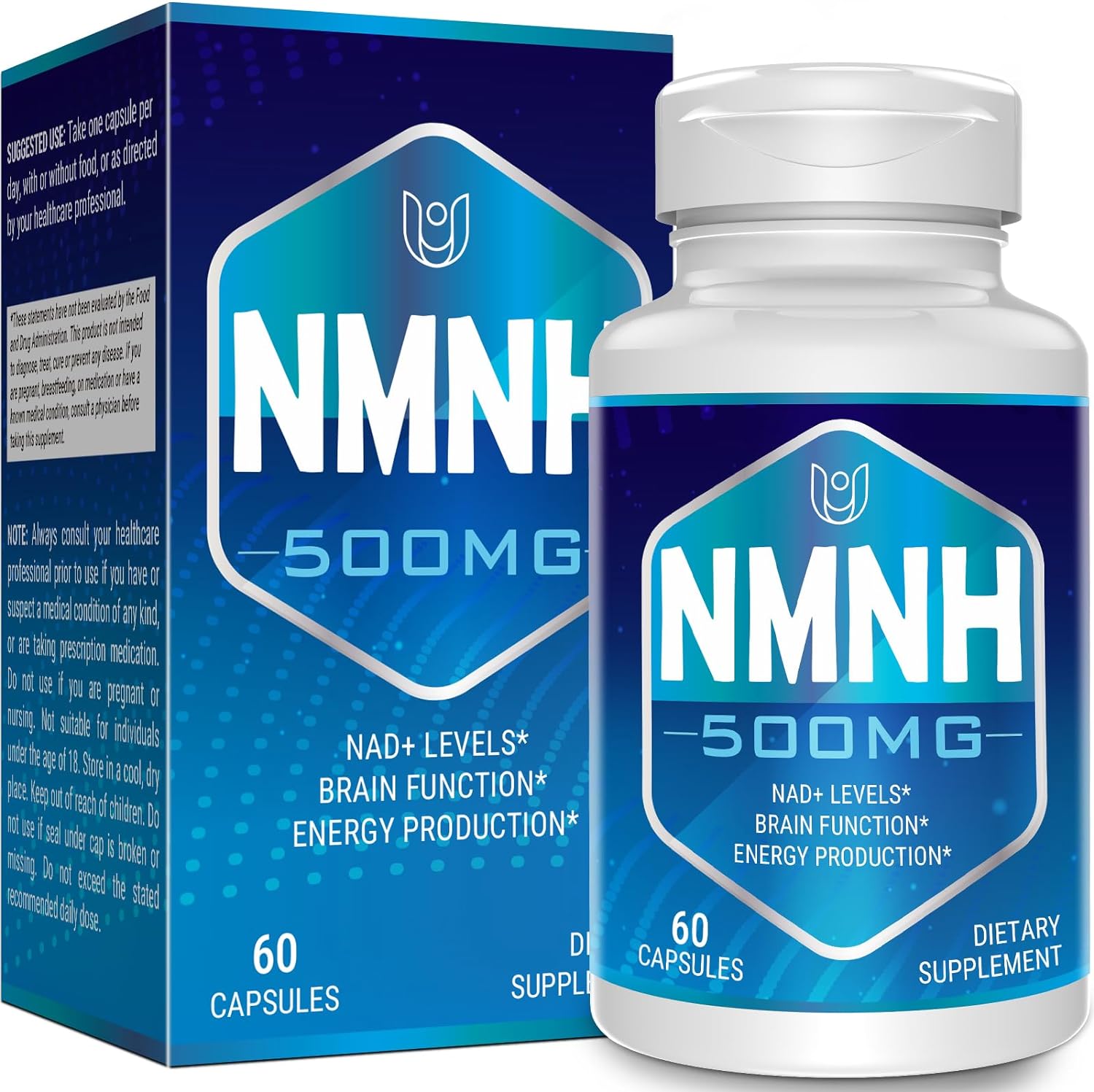 NMNH MONONUCLEÓTICO DE DIHIDRONICOTINAMIDA 500 MG 60 CÁPSULAS VEGETALES NO GMO GLUTEN FREE UCESSUYY