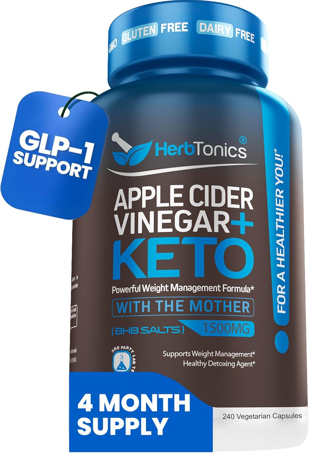 KETO ACV 1500 MG HERBTONICS 240 CAPSULAS VEGANO
