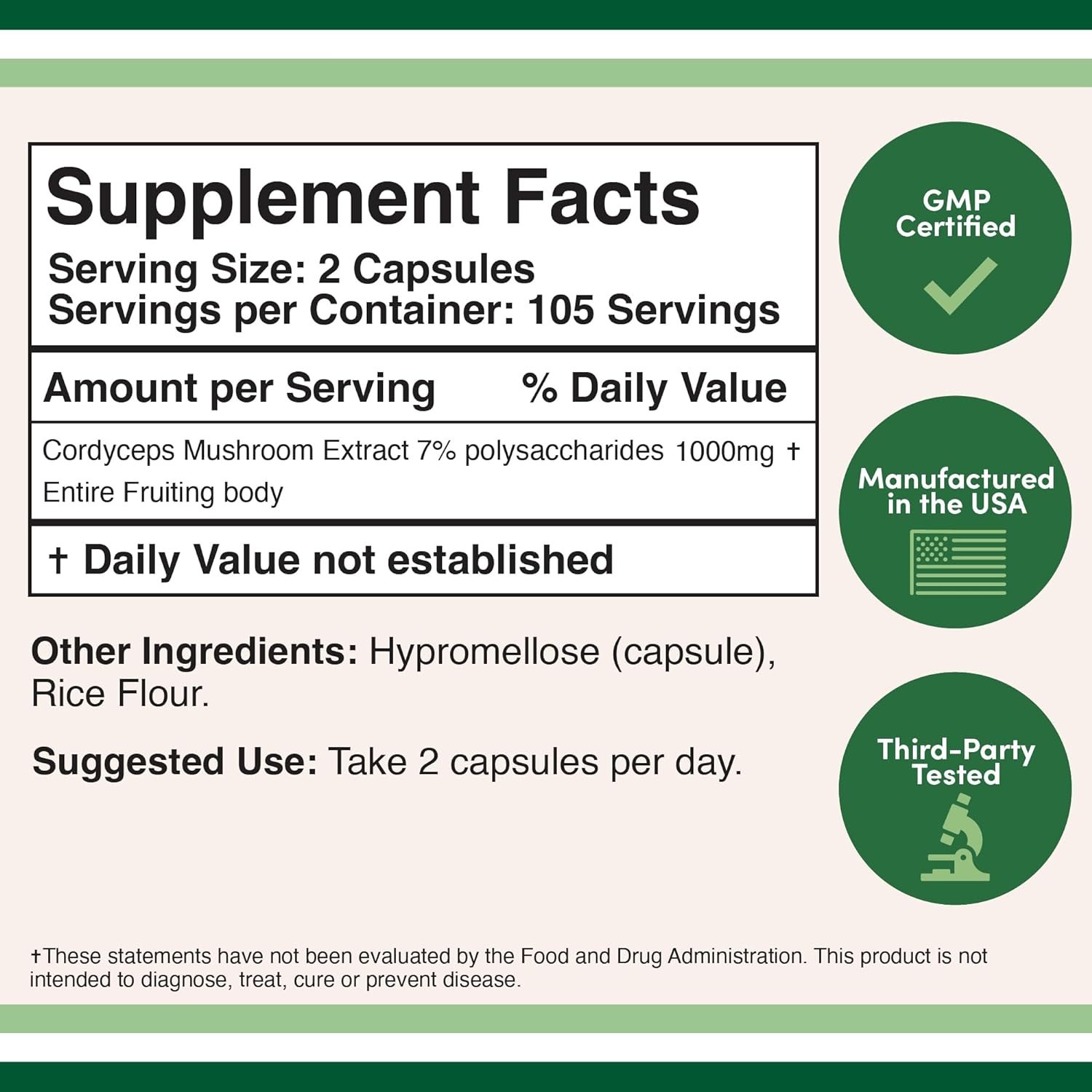 EXTRACTO DE HONGO CORDYCEPS DOUBLE WOOD 1000 MG 210 CÁPSULAS SIN GMO VEGANO