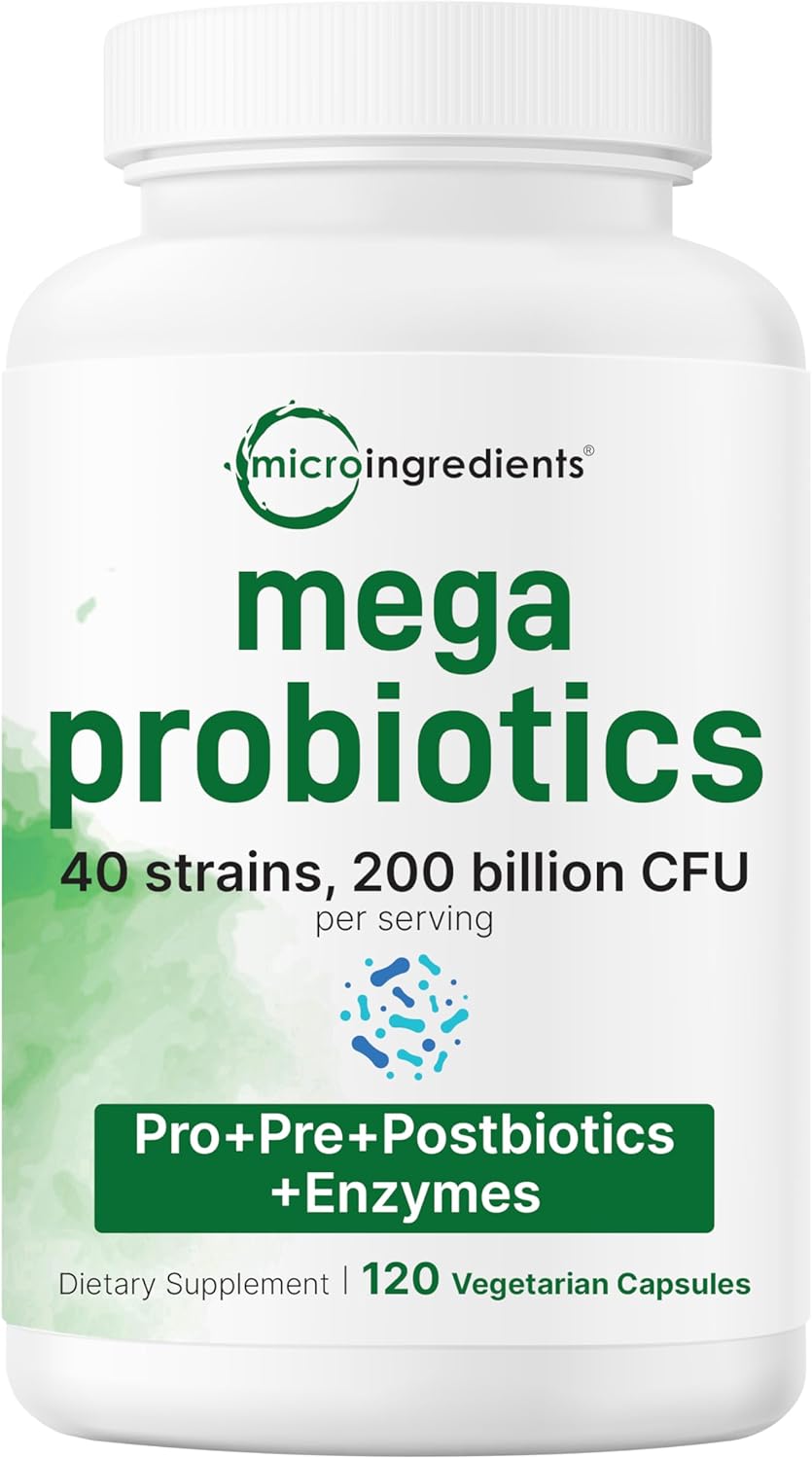 PROBIOTICOS Y PREBIOTICOS 40 CEPAS 200 BILLONES CFU 120 CAPSULAS VEGETALES SIN GMO MICROINGREDIENTS