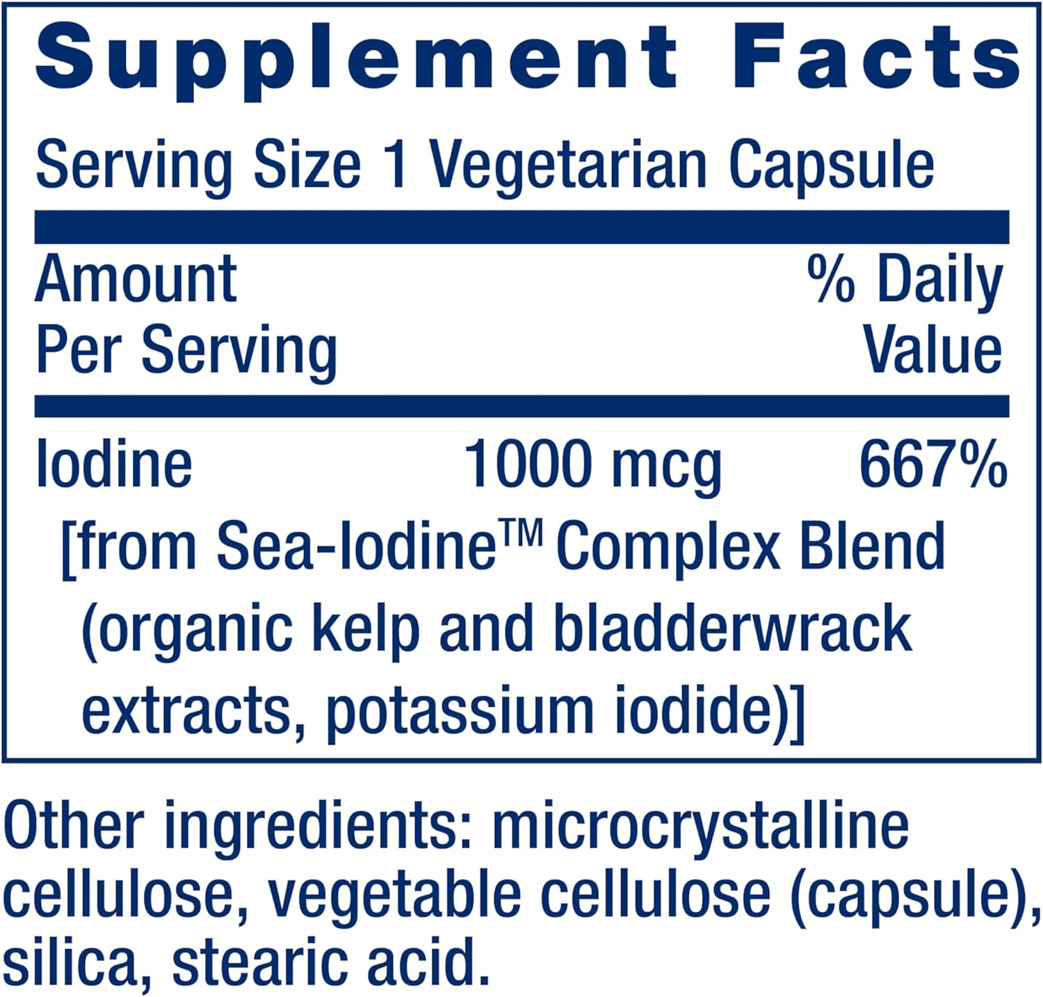 YODO DE MAR 1000 MCG 60 CAPSULAS LIFE EXTENSION SEA IODINE