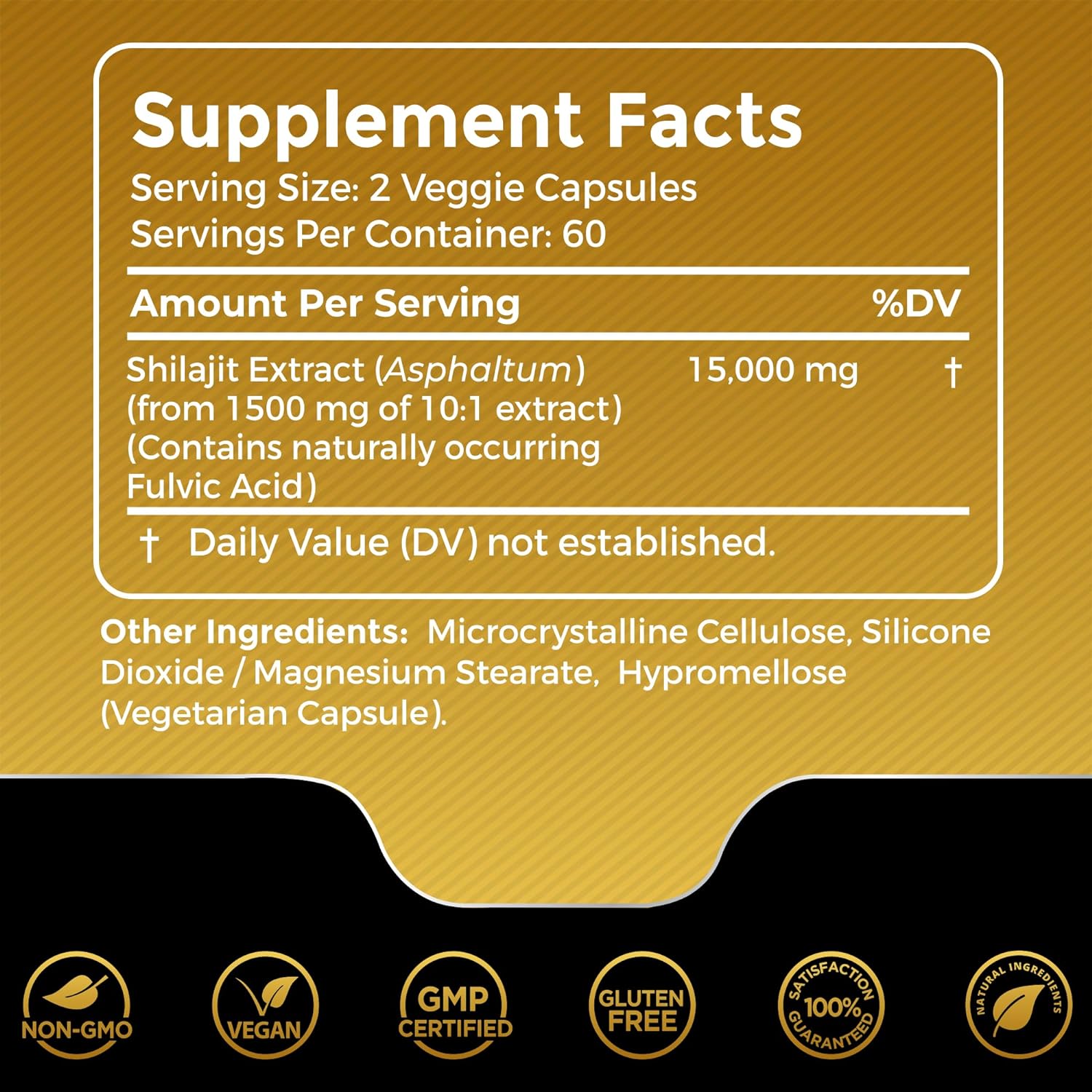 SHILAJIT DEL HIMALAYA 15000 MG 120 CÁPSULAS NO GMO VEGANO WELLNESS LABSRX