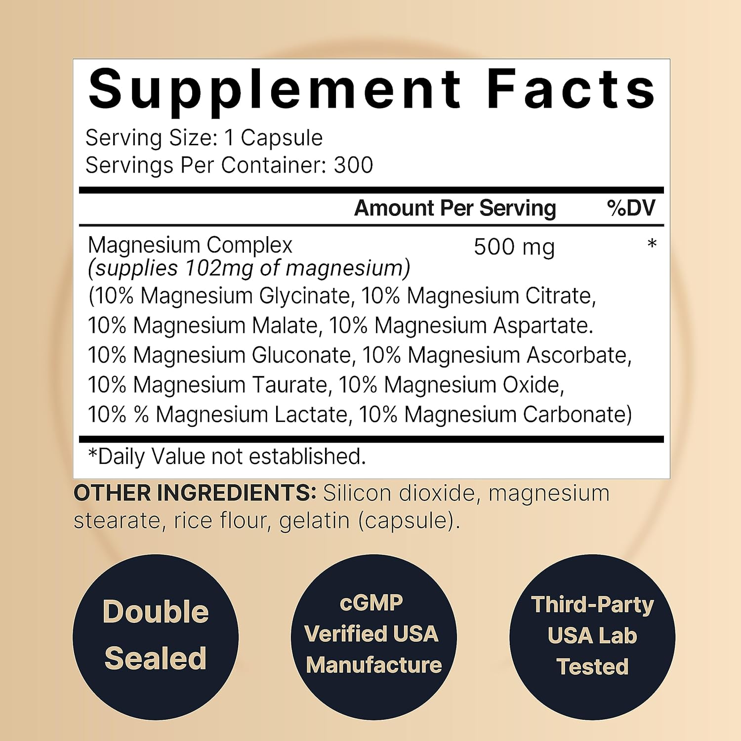 MAGNESIO COMPLEX 10 EN 1 NATUREBELL 500 MG 300 CAPSULAS NO GMO