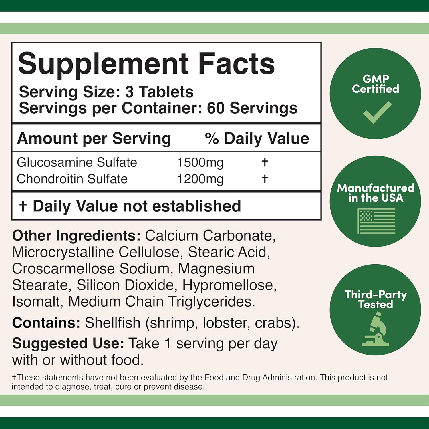 GLUCOSAMINA CONDROITINA DOUBLE WOOD 2,700 MG 180 TABLETAS SIN GMO