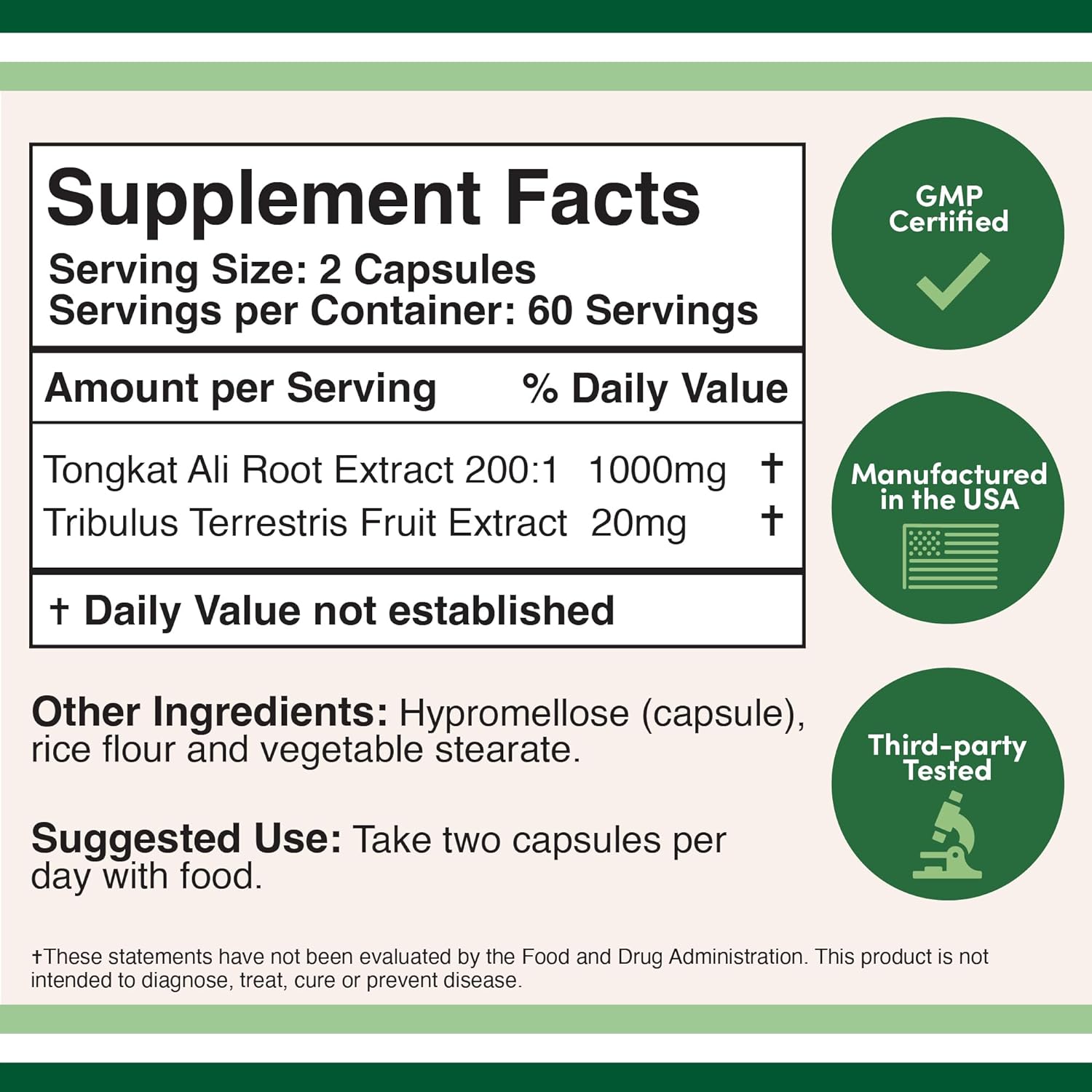 TONGKAT ALI COMPLEX DOUBLE WOOD SUPPLEMENTS 1020 MG 120 CAPSULAS