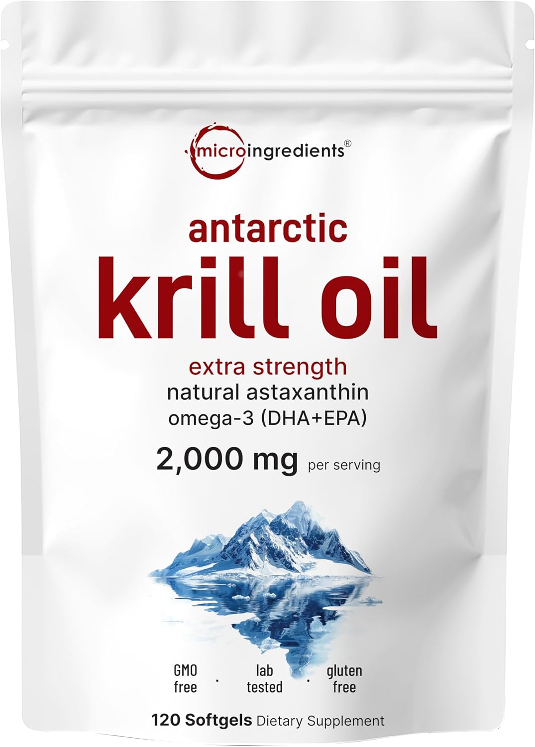 ANTARTIC KRILL OIL 2,000 MG MICROINGREDIENTS 120 CÁPSULAS BLANDAS NO GMO