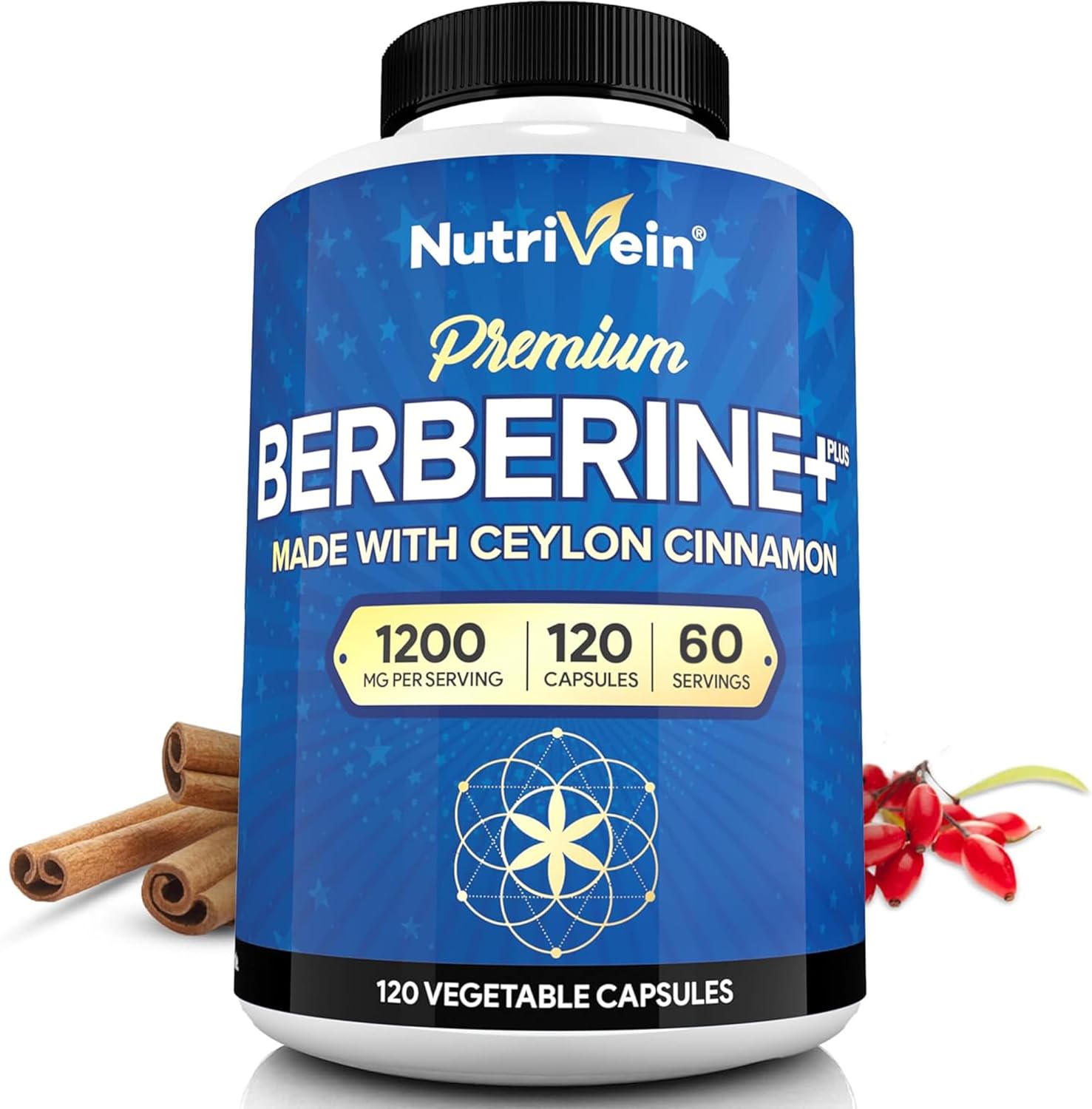 BERBERINA 1200 MG CON CANELA DE CEYLAN 200 MG 120 CAPSULAS VEGANO NUTRIVEIN