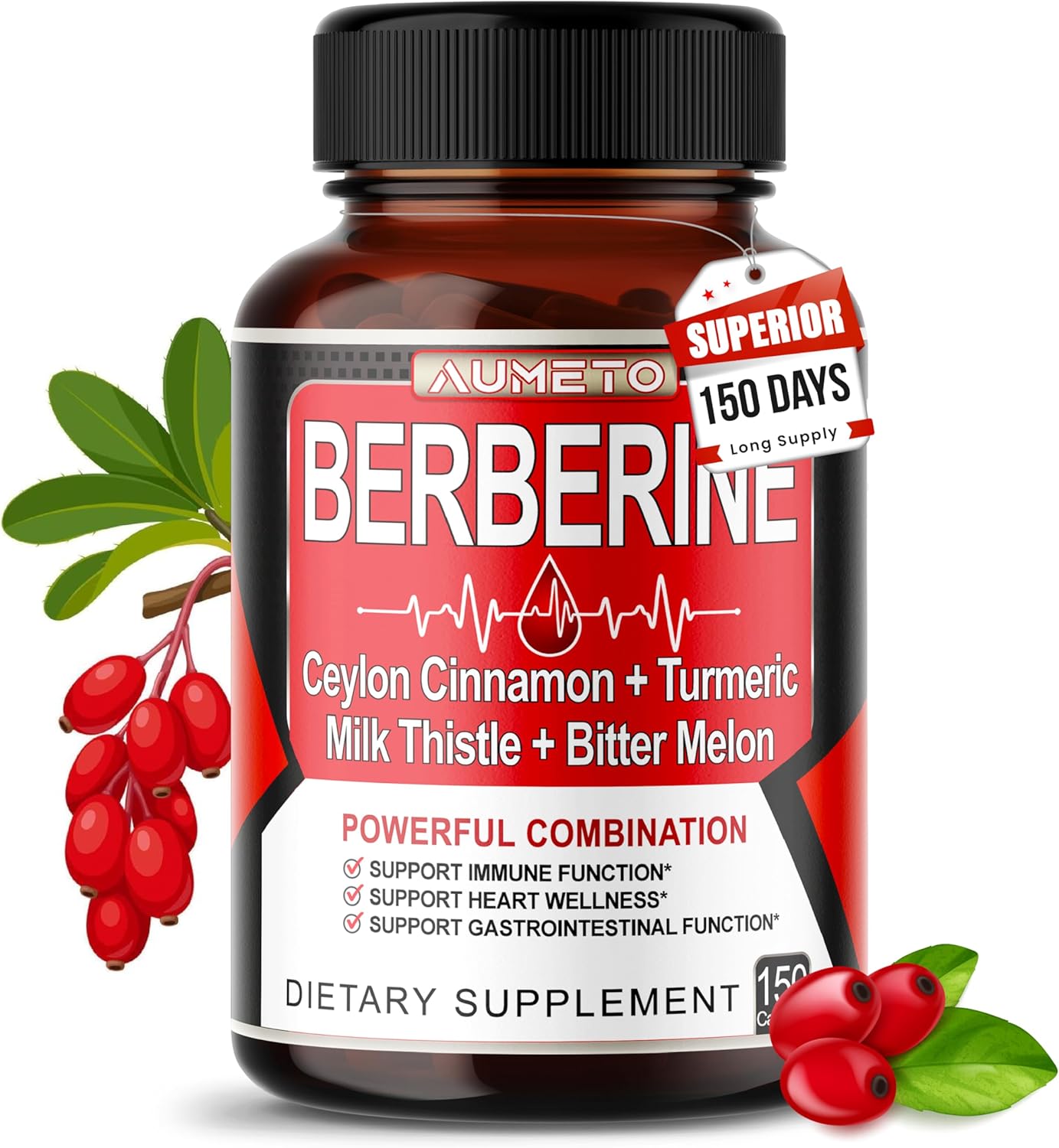 COMPLEJO DE BERBERINA 13,100 MG AUMETO 150 CAPSULAS NO GMO