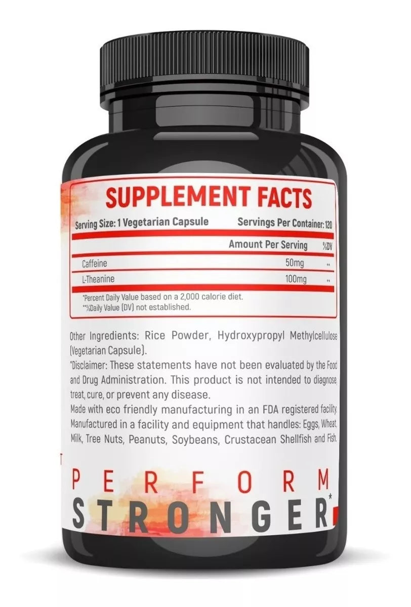 CAFEINA 50 MG CON TEANINA 100 MG 120 CAPSULAS SIN GMO VALI