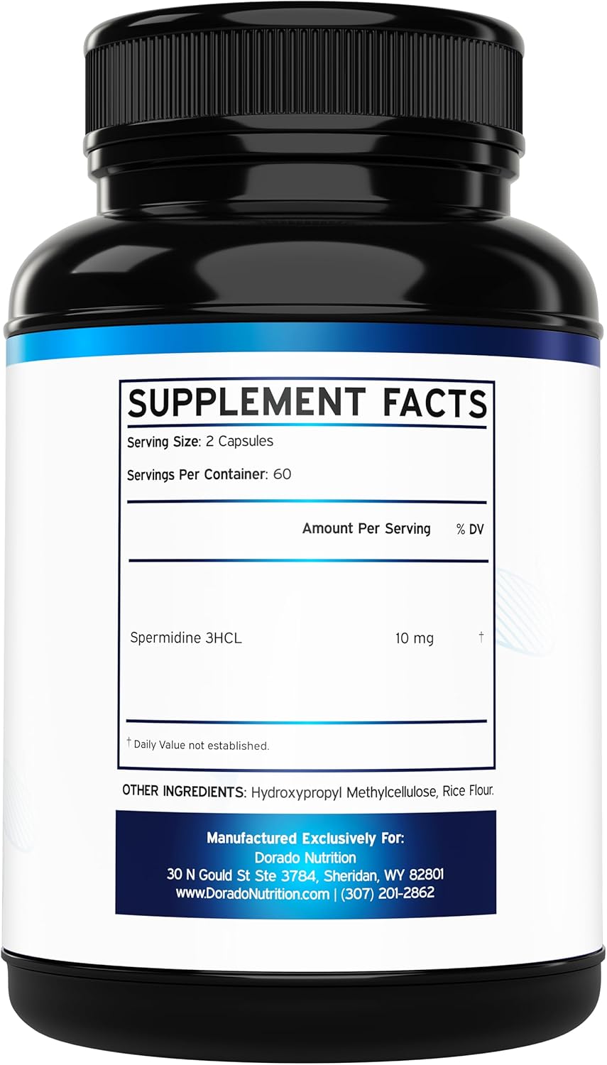 ESPERMIDINA 10 MG 120 CAPSULAS VEGETALES NO GMO DORADO NUTRITION