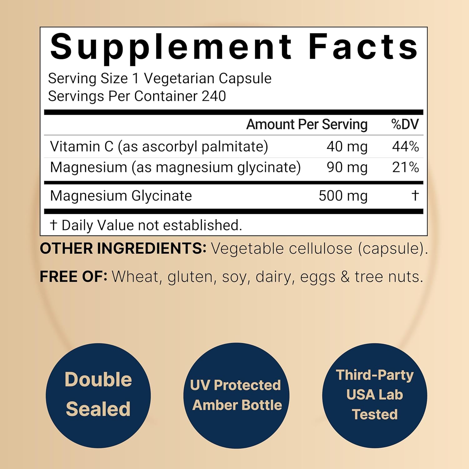 GLICINATO DE MAGNESIO NATUREBELL 500 MG 240 CAPSULAS MAGNESIUM GLYCINATE