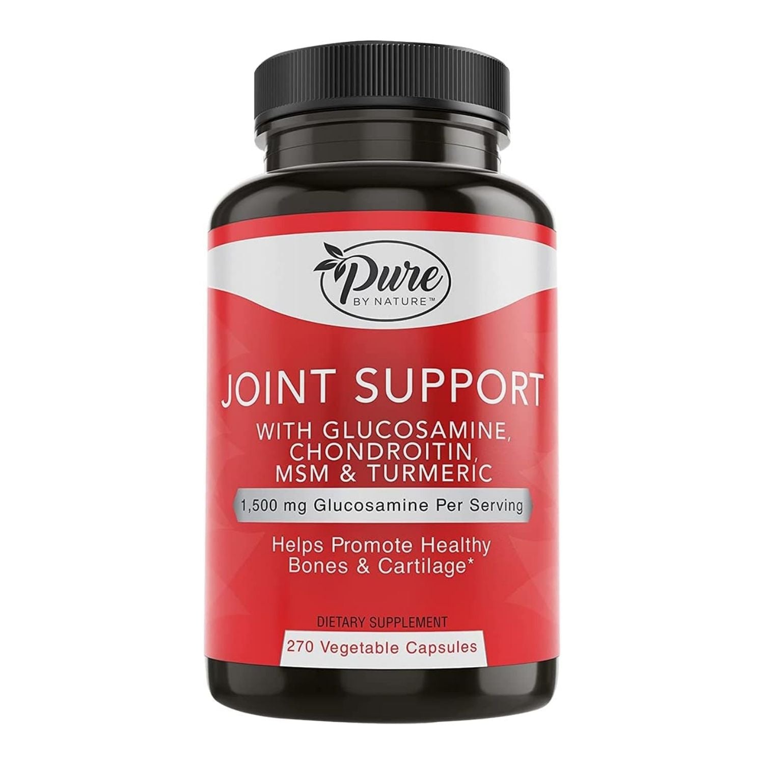 GLUCOSAMINA 1500 MG CON CONDROITINA 200 MG MSM 270 CAPSULAS VEGETALES PURE BY NATURE GLUCOSAMINE