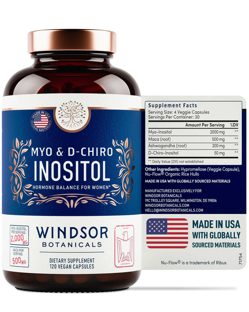 MYO DCHIRO INOSITOL 2000 MG 120 CAPSULAS WINDSOR VEGETALES VEGANO BOTANICALS