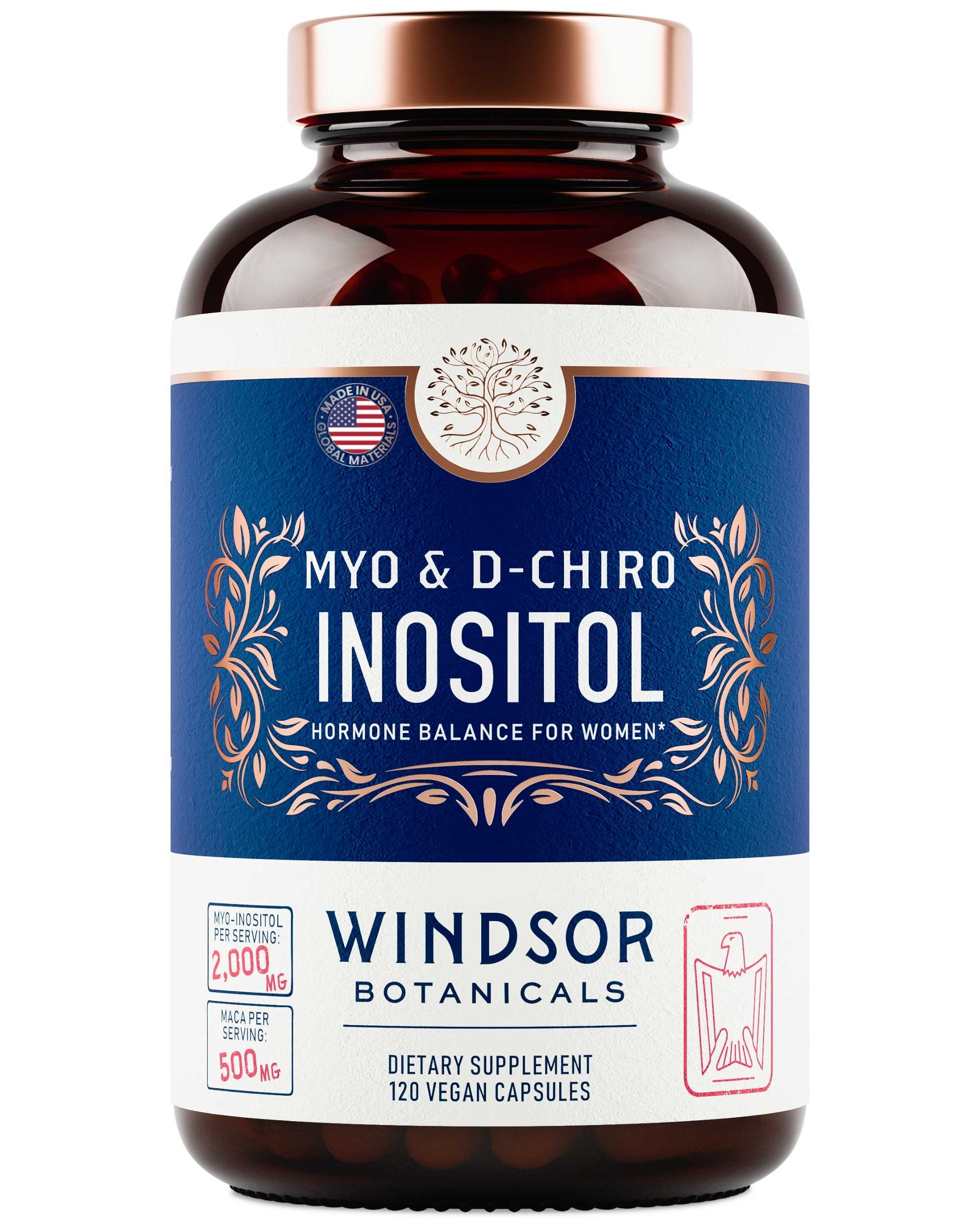 MYO DCHIRO INOSITOL 2000 MG 120 CAPSULAS WINDSOR VEGETALES VEGANO BOTANICALS