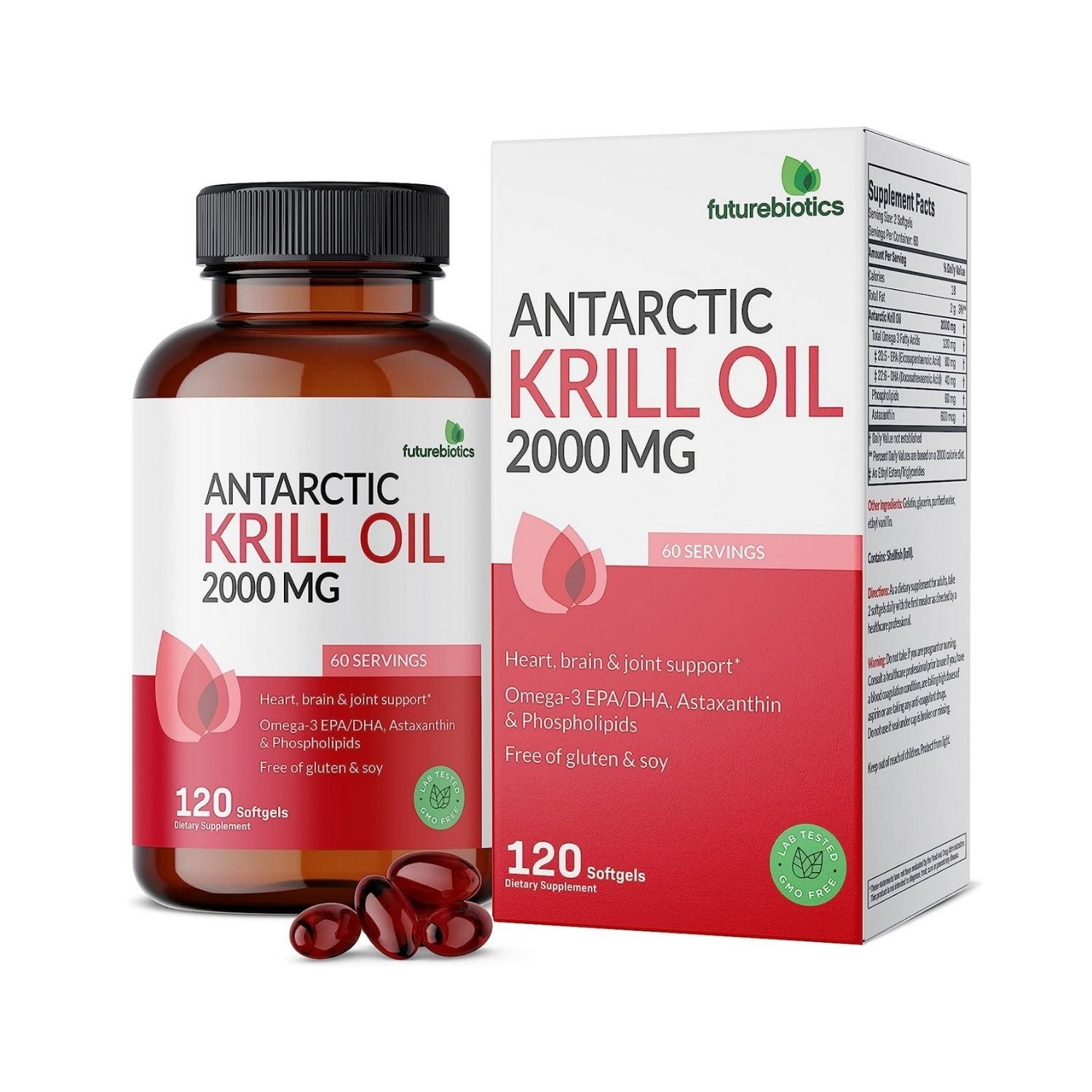 KRILL OIL ANTARCTIC 2000 MG CON EPA 80 MG Y DHA 40 MG 120 CAPSULAS BLANDAS FUTUREBIOTICS