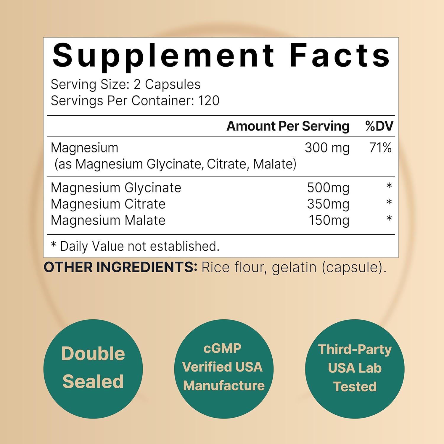 MAGNESIO COMPLEX 3 EN 1 GLICINATO CITRATO Y MALATO 1000 MG NATUREBELL 240 CÁPSULAS NO GMO