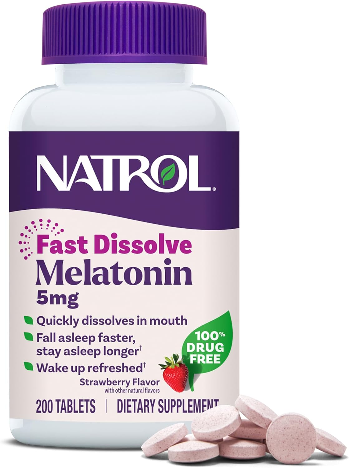 MELATONINA 5 MG 200 TABLETAS NO GMO VEGANO NATROL