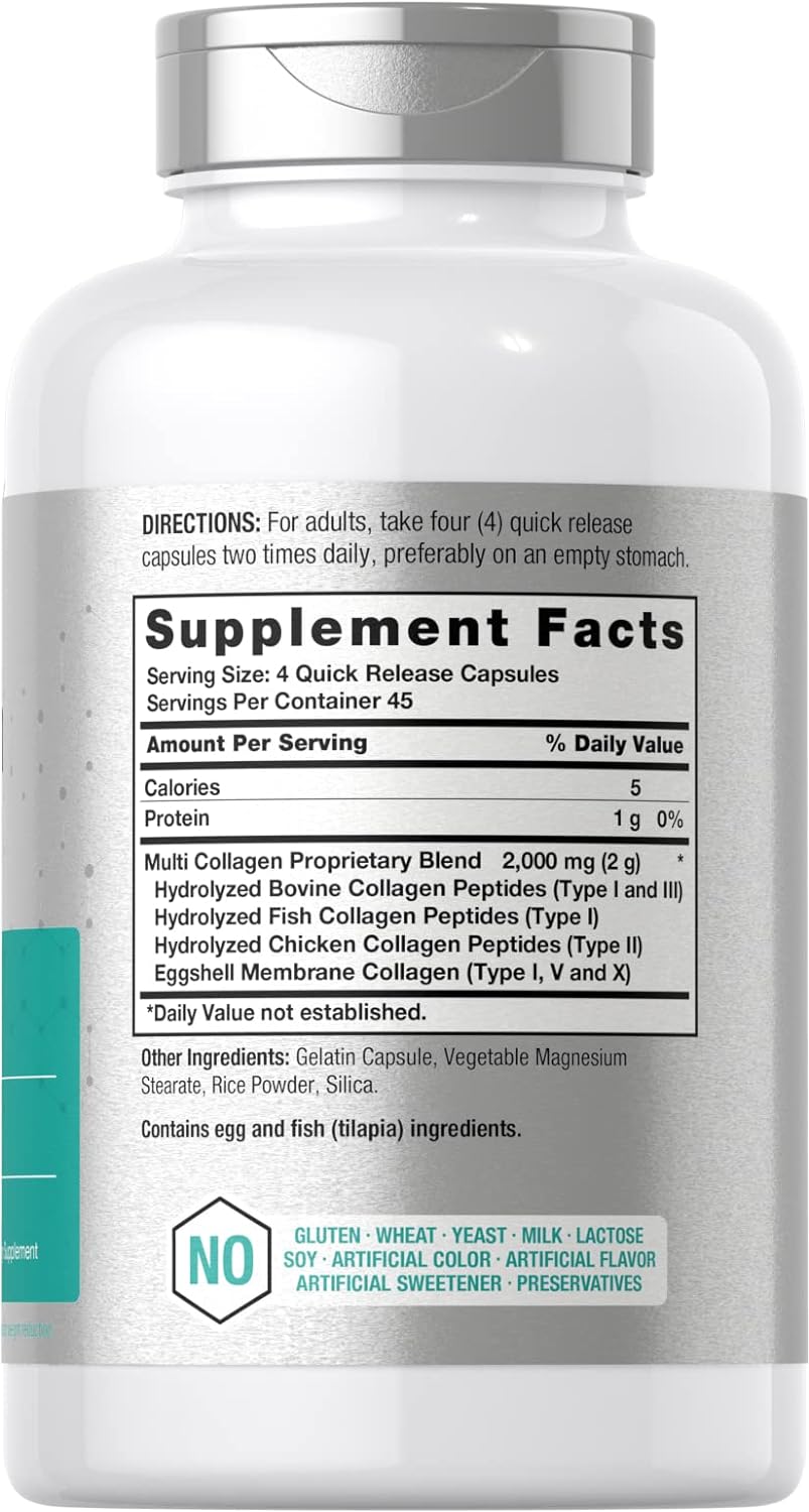 MULTI COLÁGENO 5 TIPOS 2000 MG 180 CÁPSULAS HORBAACH