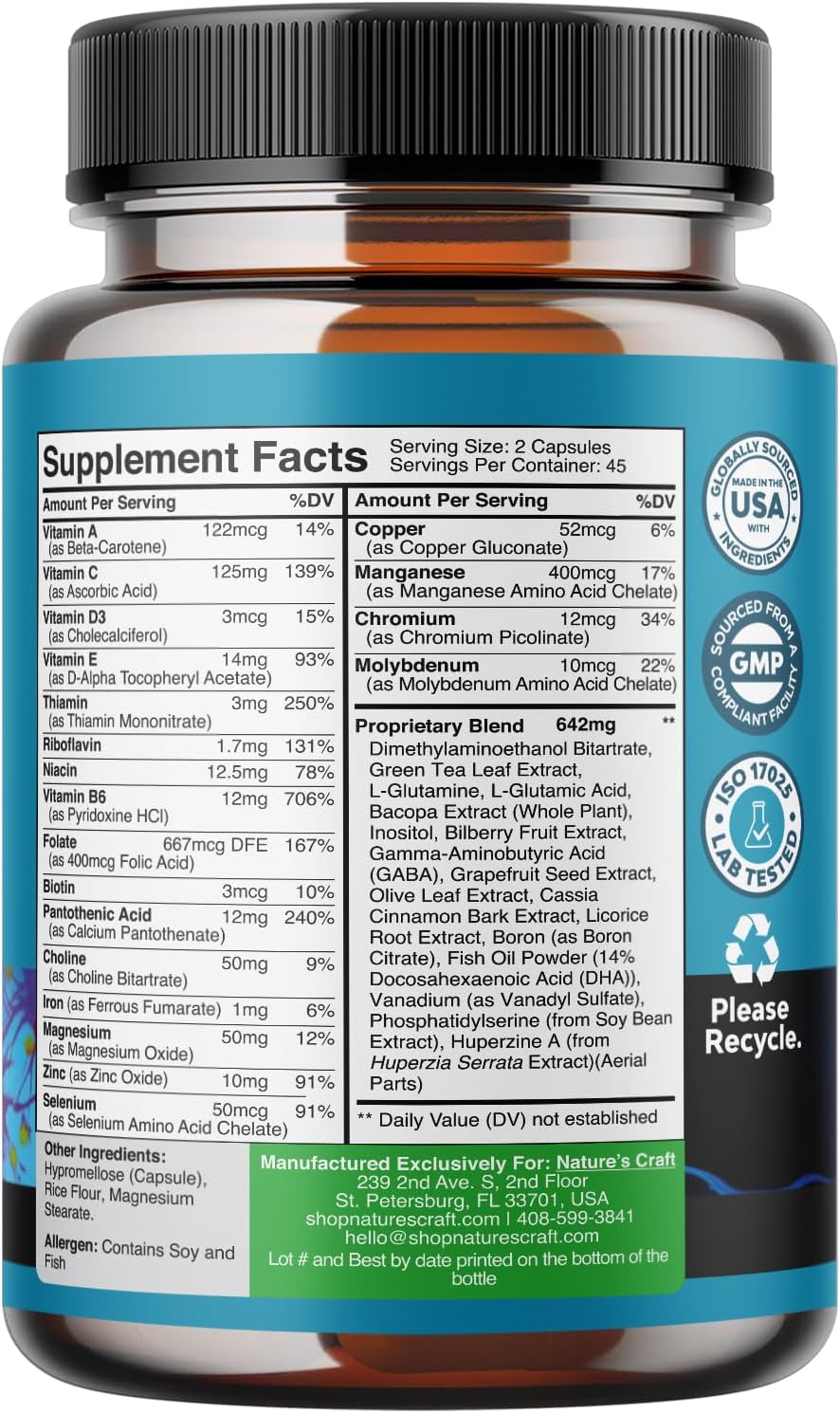 NEURO HEALTH NATURE´S CRAFT 1,316 MCG 90 CAPSULAS