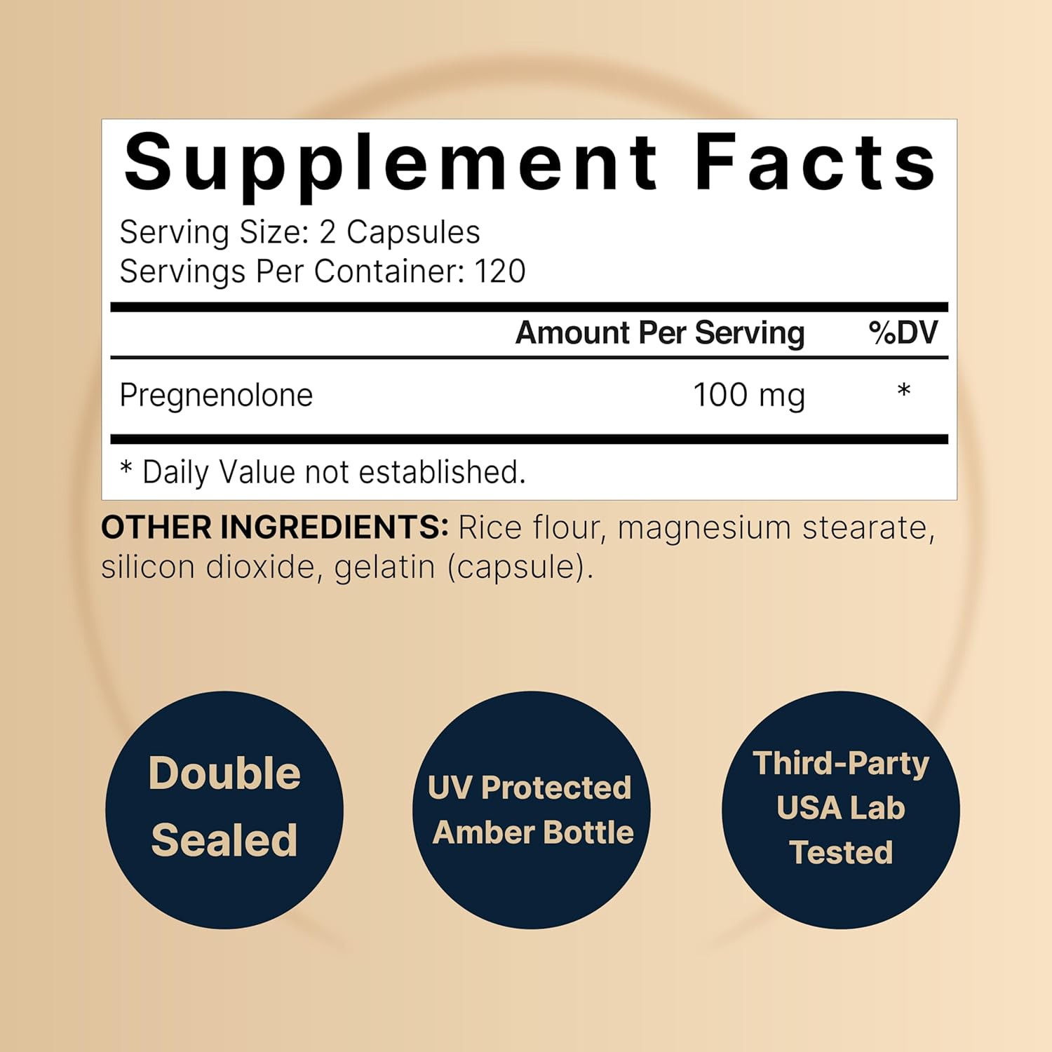 PREGNENOLONA 100 MG NATUREBELL 240 CÁPSULAS NO GMO PREGNENOLONE