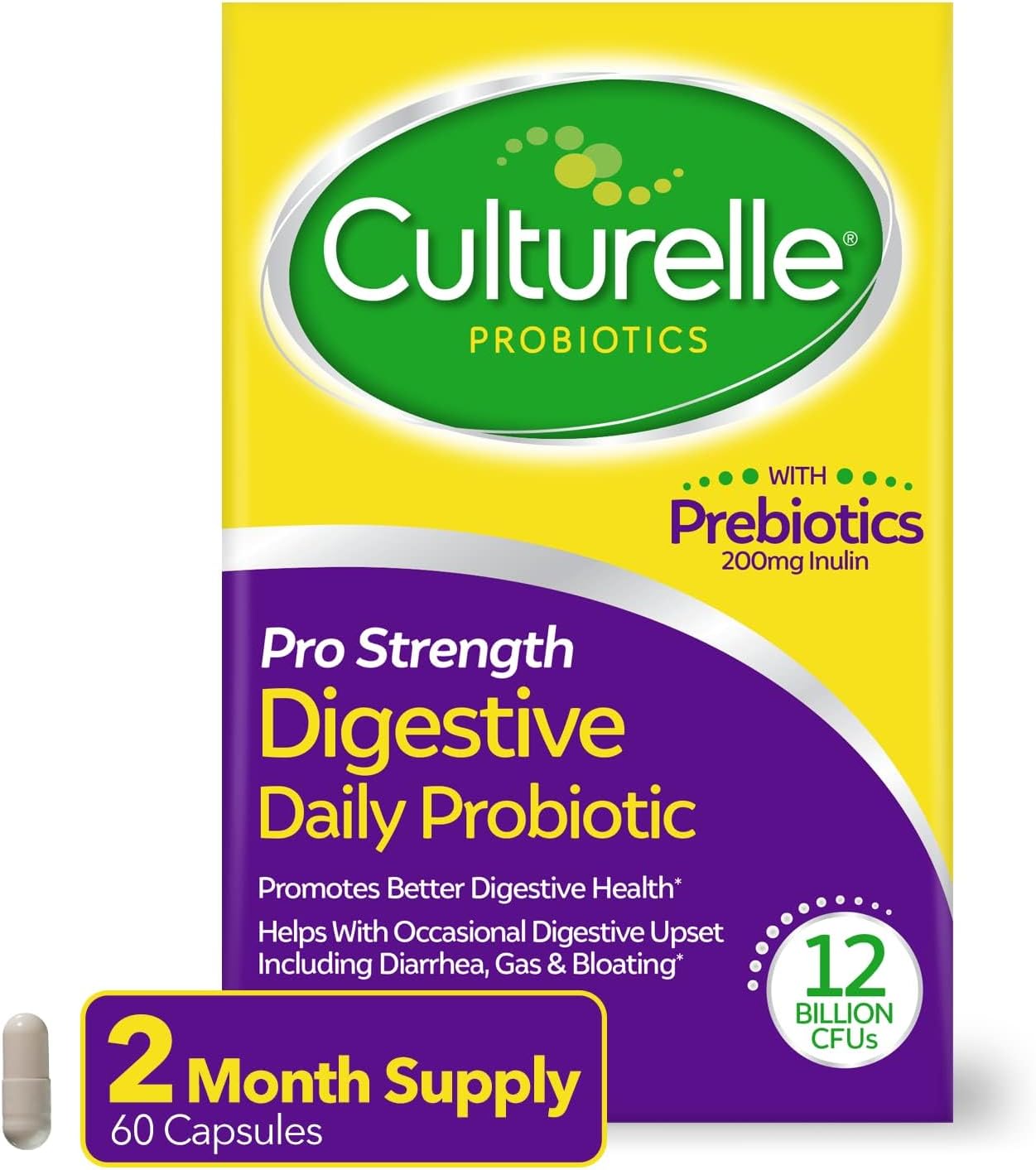 PROBIOTICO 12 BILLONES + INULINA 200 mg CFU 60 CAPSULAS CULTURELLE