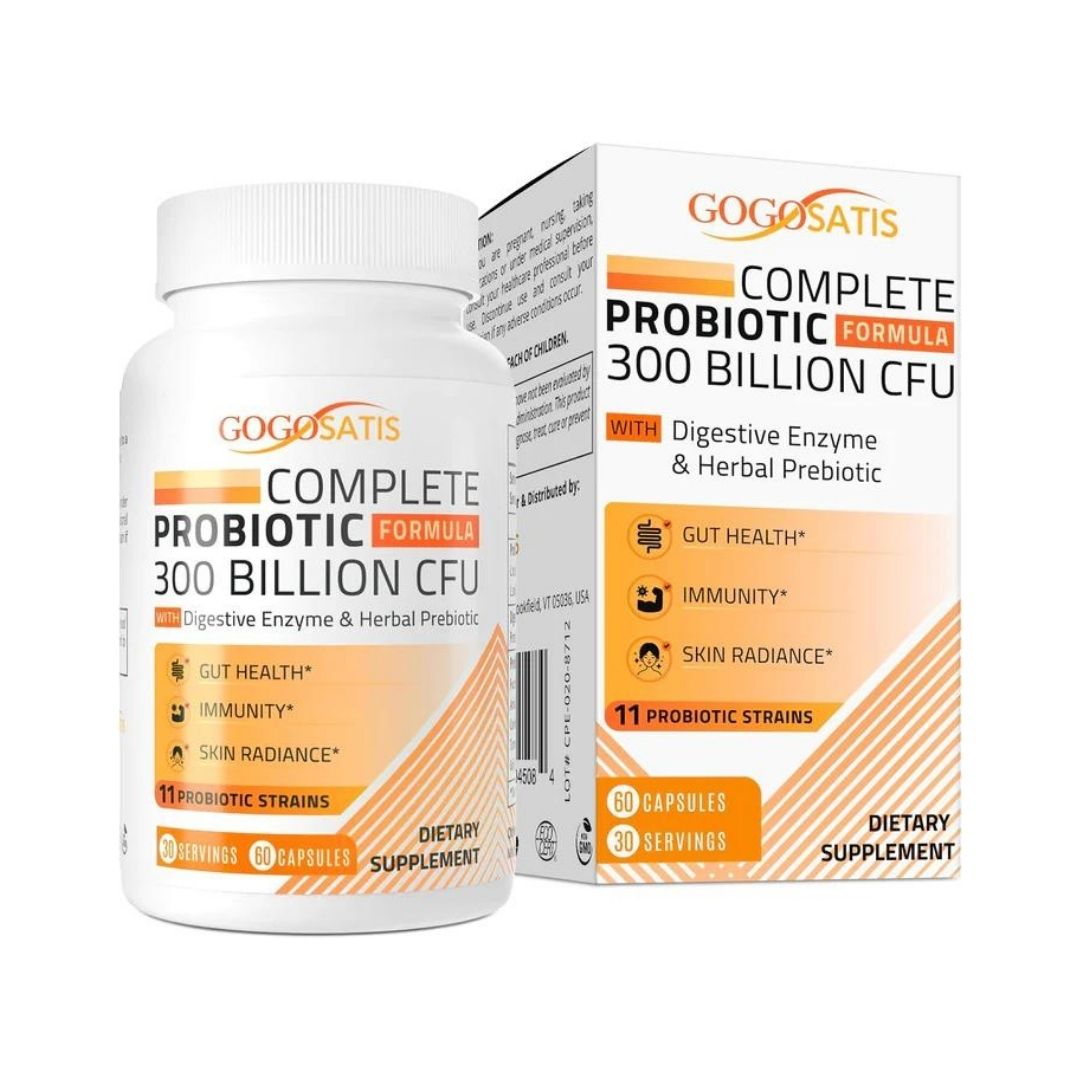 PROBIOTICOS CON ENZIMAS DIGESTIVAS 300 BILLONES CFU 11 CEPAS 60 CAPSULAS GOGOSATIS