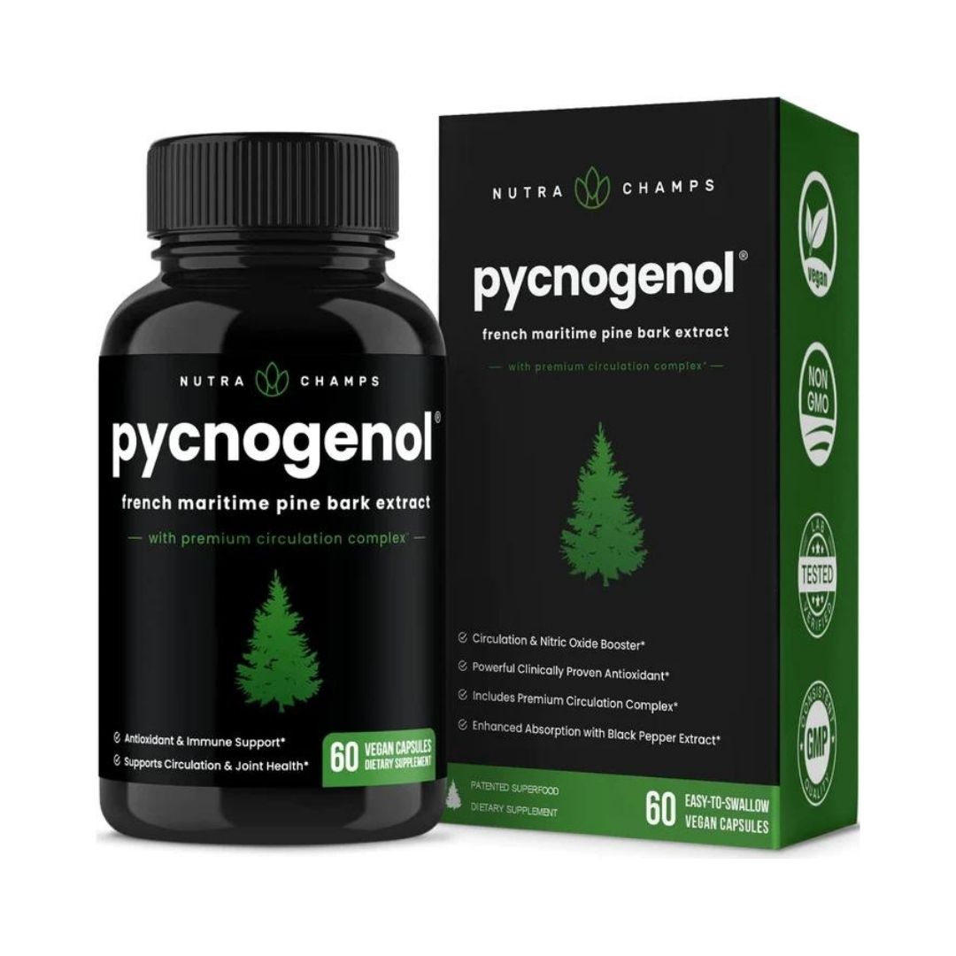 PYCNOGENOL 200 MG 60 CAPSULAS VEGETALES SIN GMO VEGANO NUTRA CHAMPS