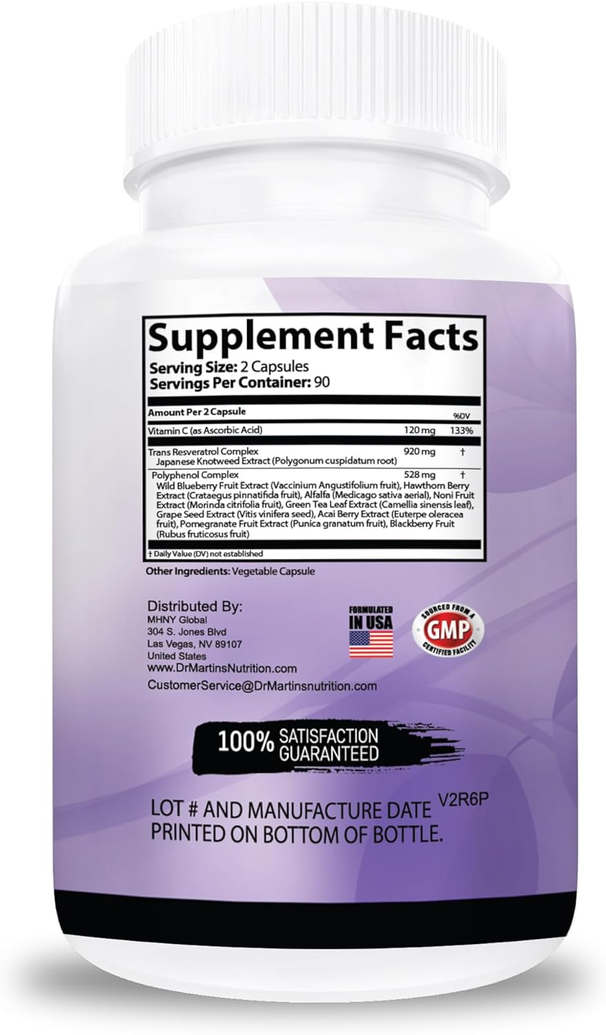 RESVERATROL + 9 HIERBAS 1568 MG 180 CÁPSULAS DR MARTINS