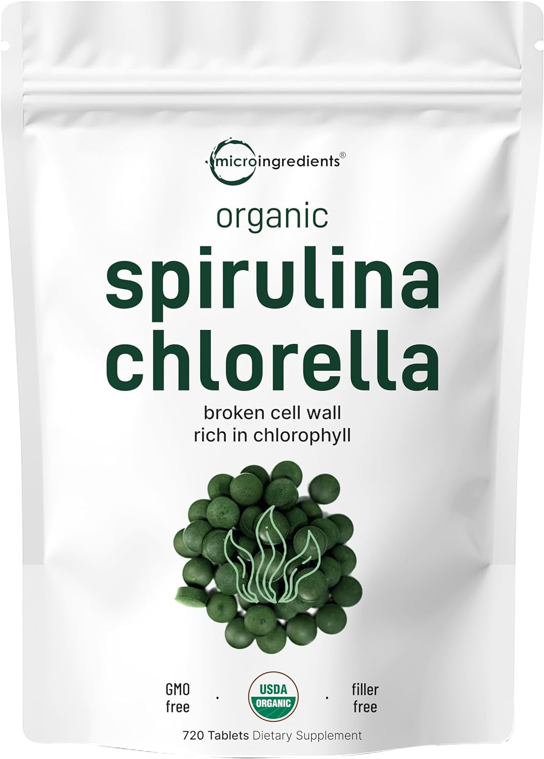 SPIRULINA ESPIRULINA CLORELLA 3,000 MG 720 TABLETAS MICROINGREDIENTS
