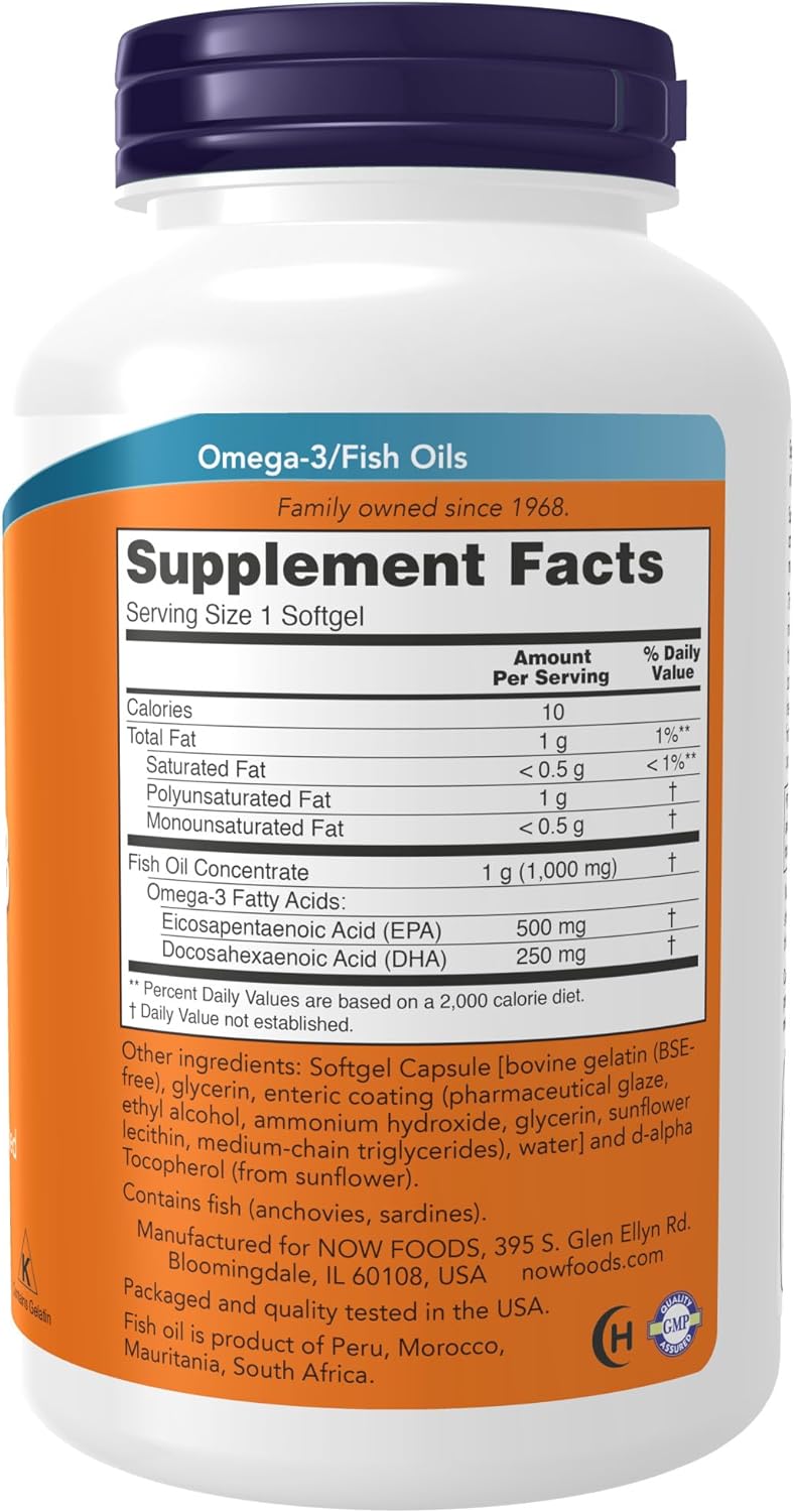 ULTRA OMEGA 3 FISH OIL NOW 1000 MG 180 CAPSULAS BLANDAS NO GMO