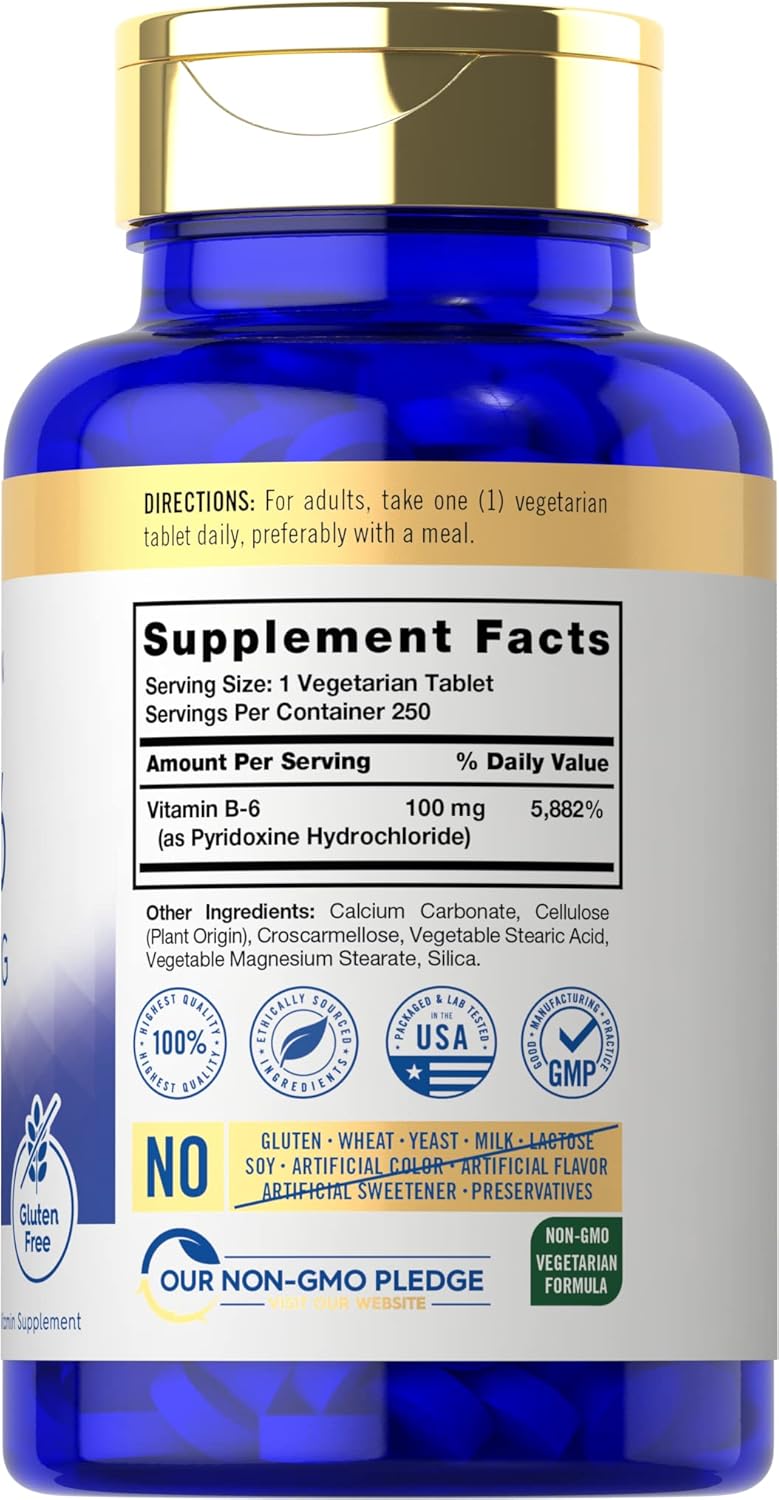 VITAMINA B6 100 MG 250 TABLETAS CARLYLE