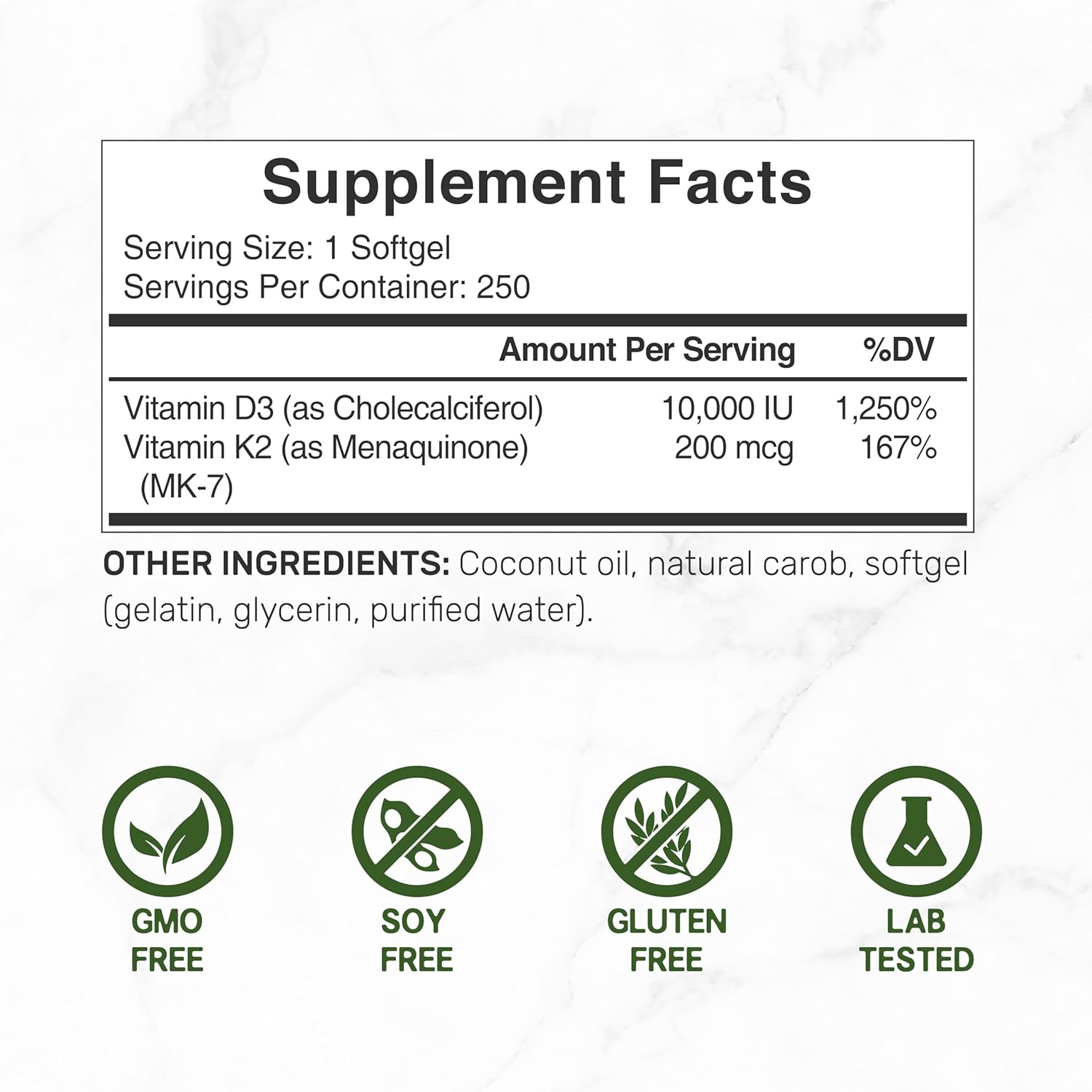 VITAMINA D3 K2 10000 UI 250 CAPSULAS BLANDAS DEAL