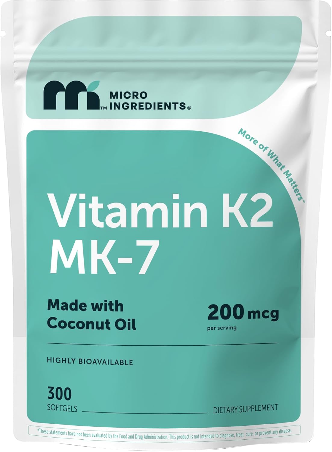 VITAMINA K2 MK7 200 MCG MICROINGREDIENTS 300 CAPSULAS BLANDAS NO GMO