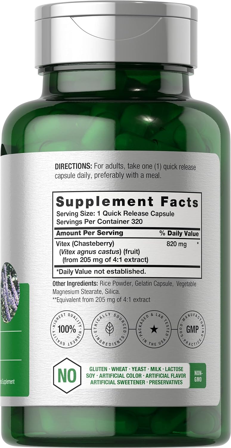 VITEX CHASTEBERRY HORBAACH 820 MG 320 CÁPSULASNO GMO