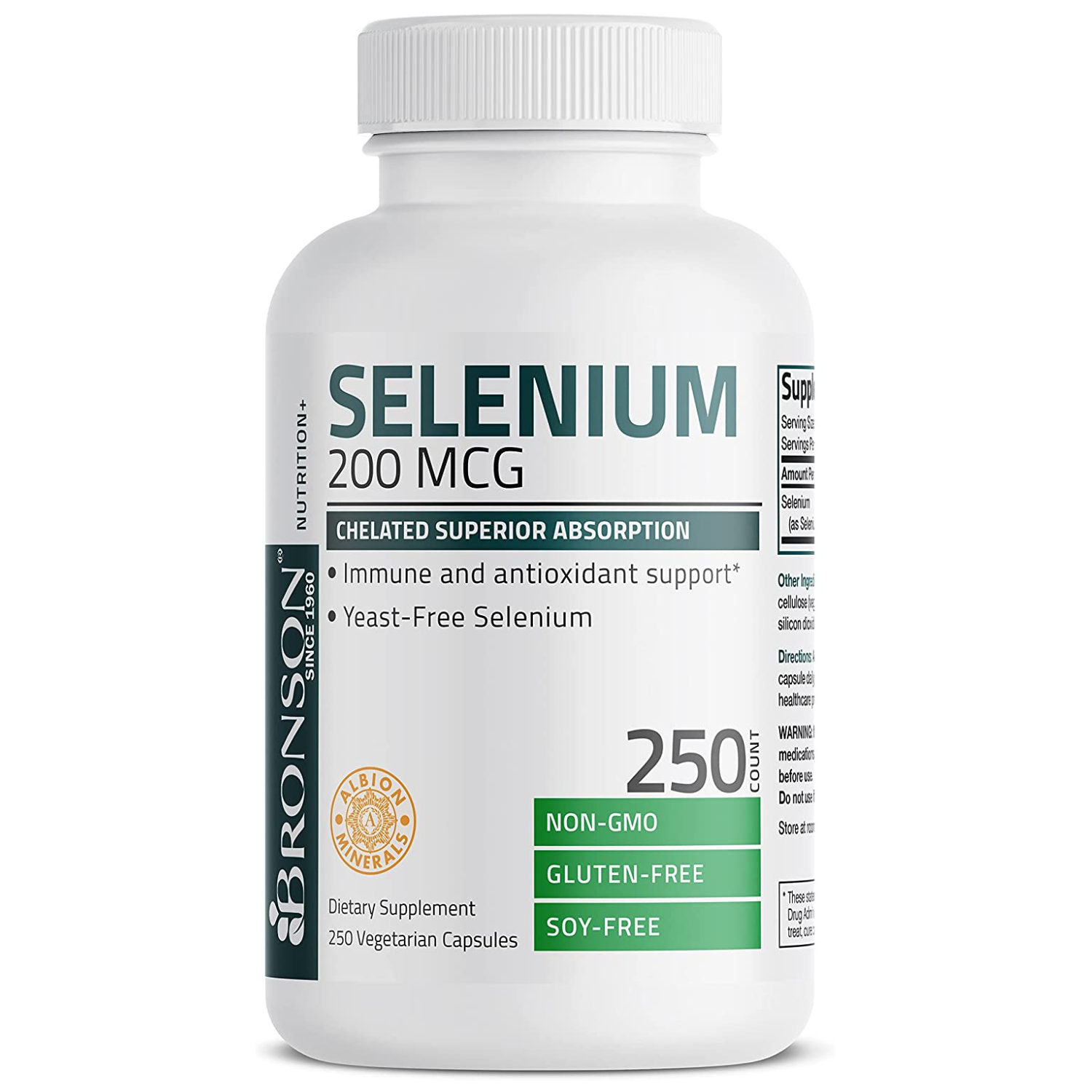 SELENIO 200 MCG 250 CAPSULAS SIN GMO BRONSON