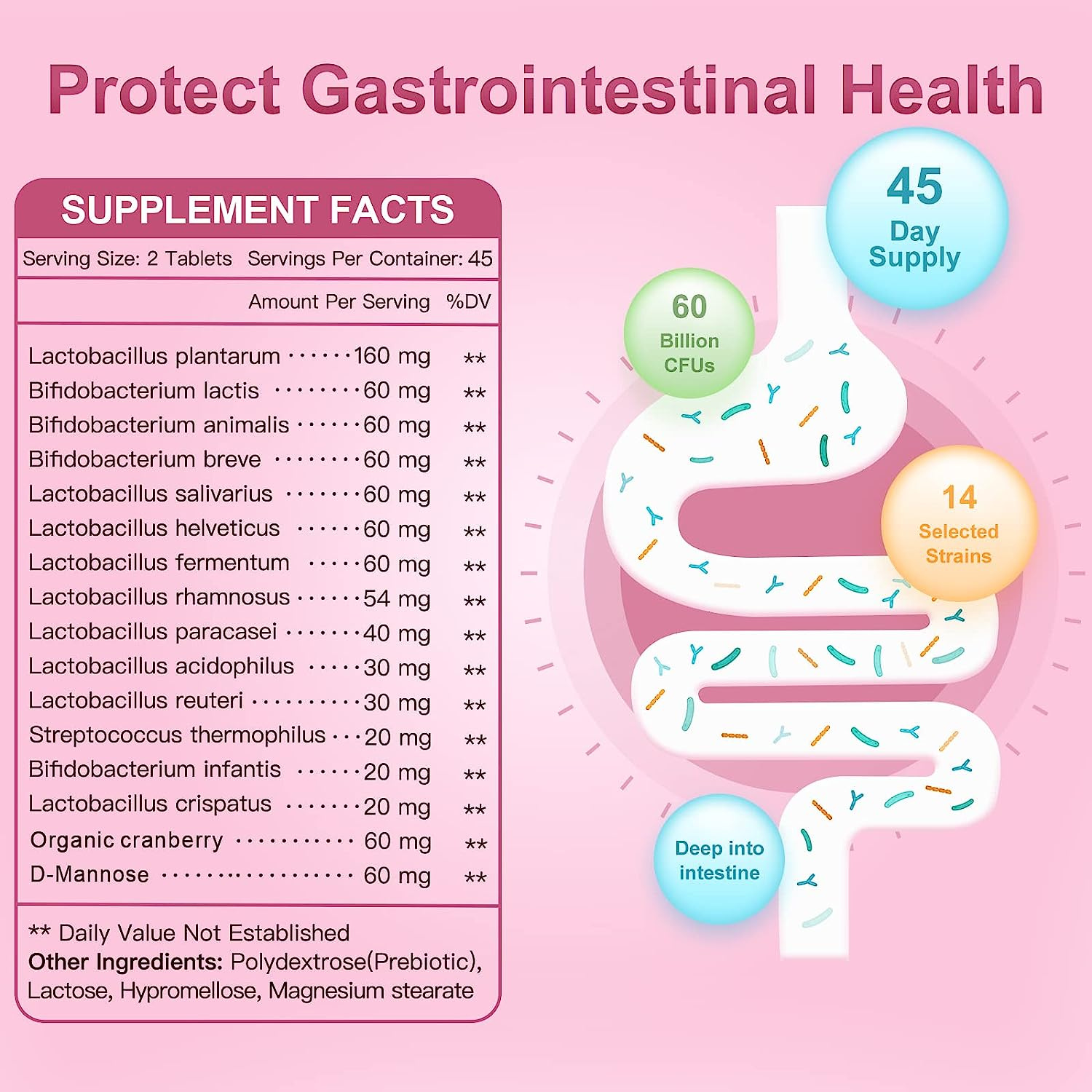 PROBIOTICOS CON COMPLEJO URINARIO PARA MUJER 14 CEPAS 60 BILLION CFU 90 TABLETAS NATURE TARGET