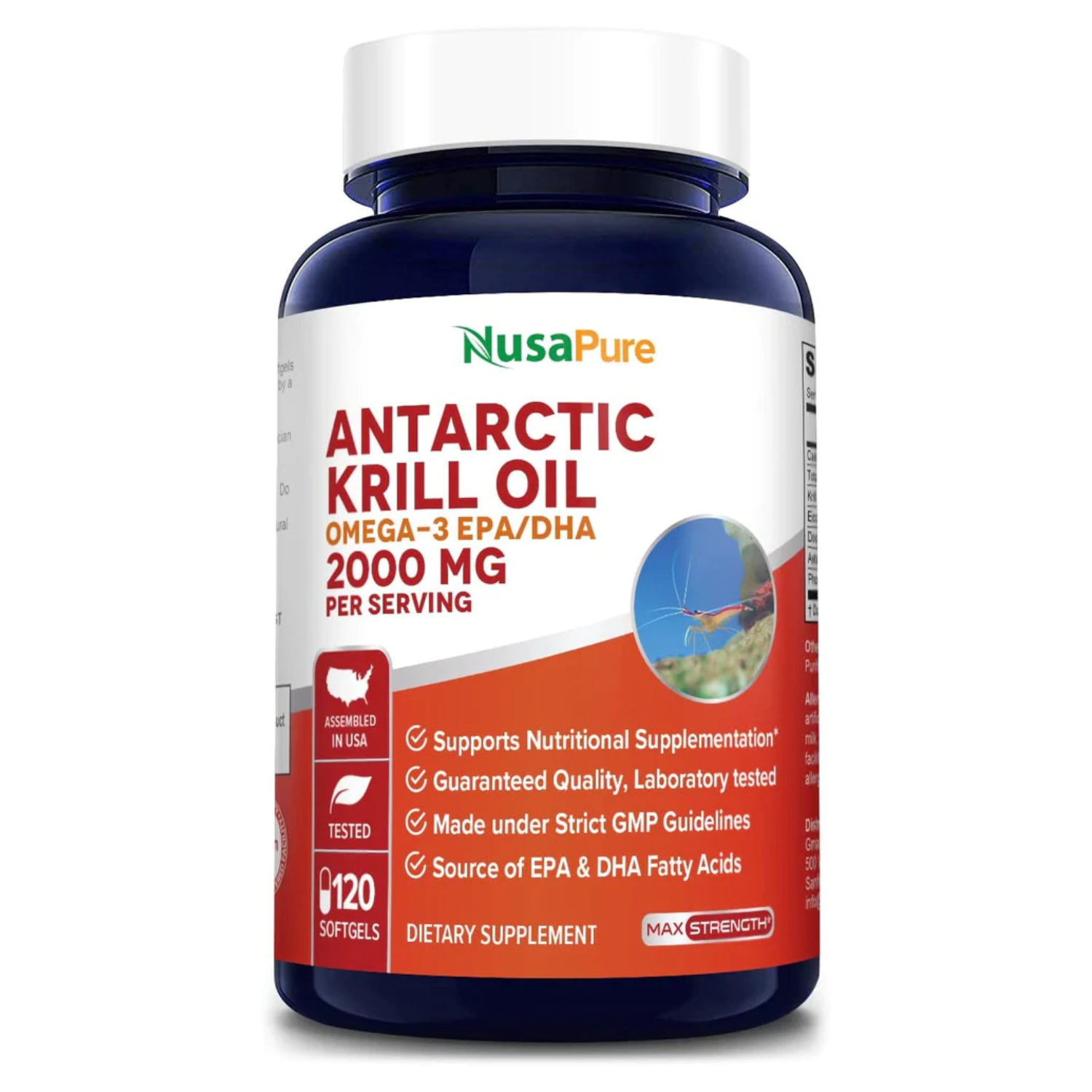 KRILL OIL ANTARCTIC OMEGA 3 2000 MG 120 CAPSULAS BLANDAS NUSAPURE