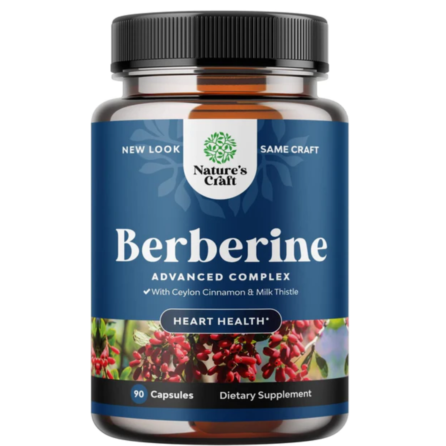 BERBERINA 1200 MG CON CANELA DE CEYLAN 150 MG Y MILK THISTLE 150 MG MG 90 CAPSULAS SIN GMO NATURE´S CRAFT